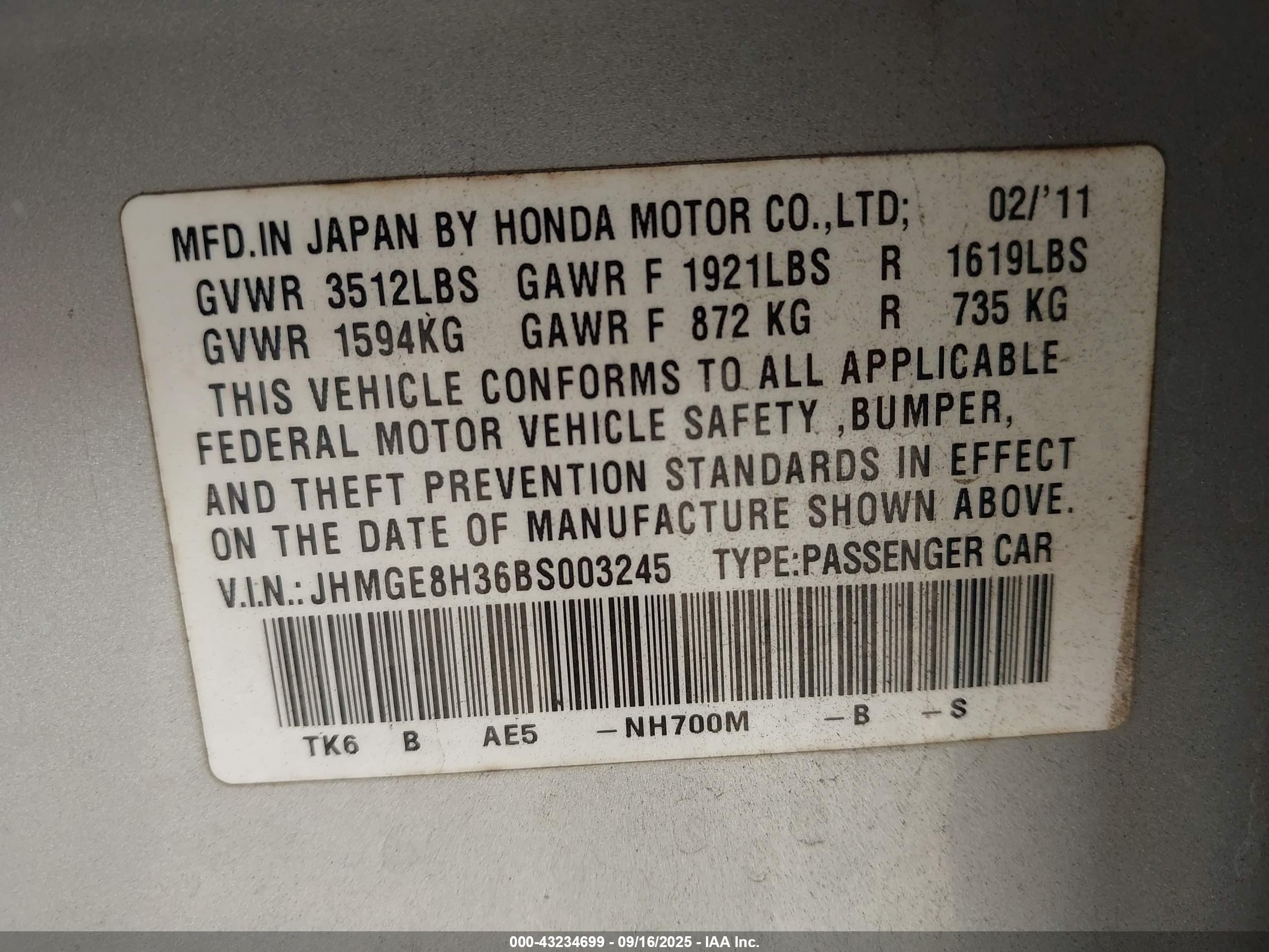 HONDA FIT image 9