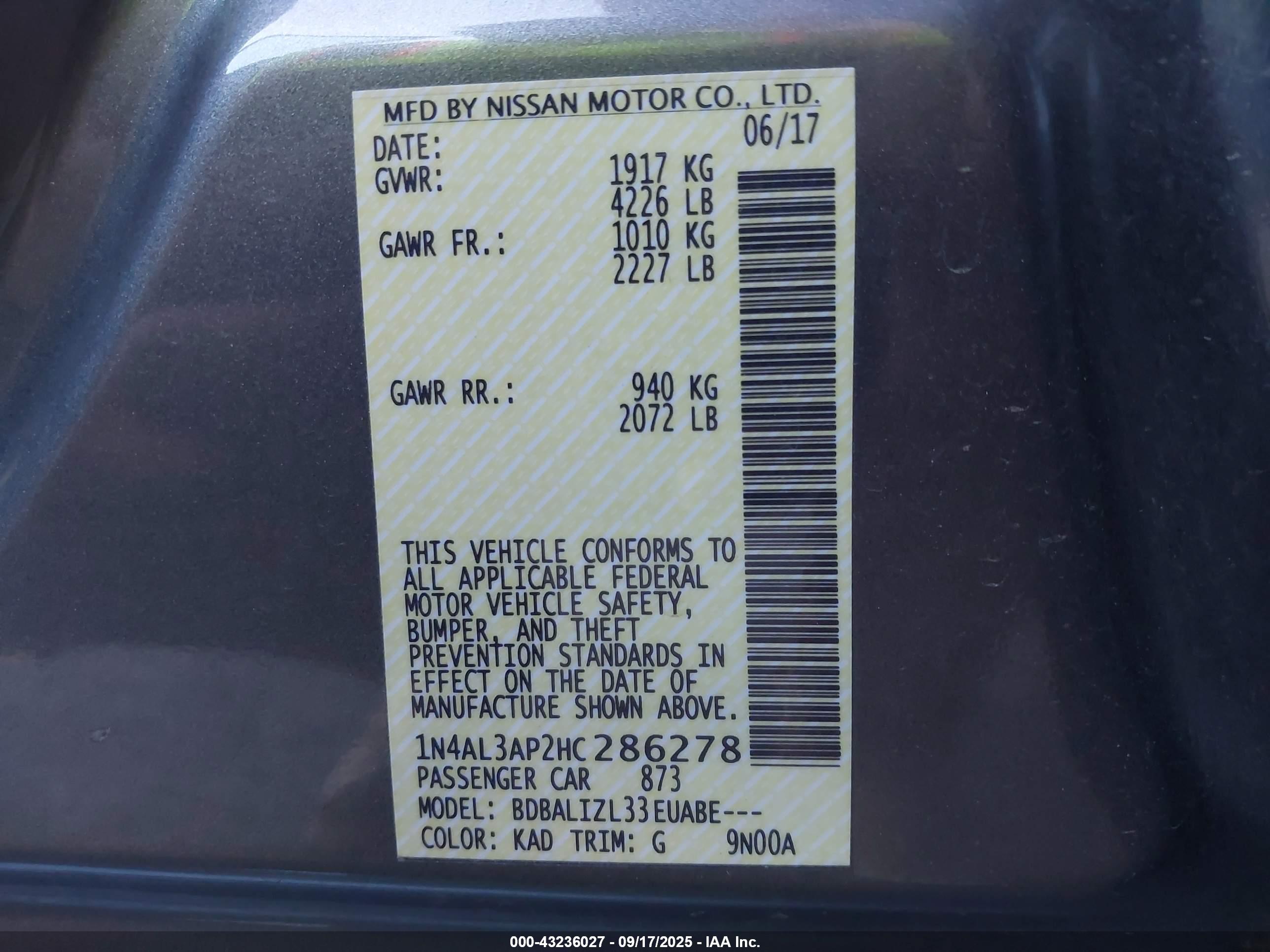 NISSAN ALTIMA image 9