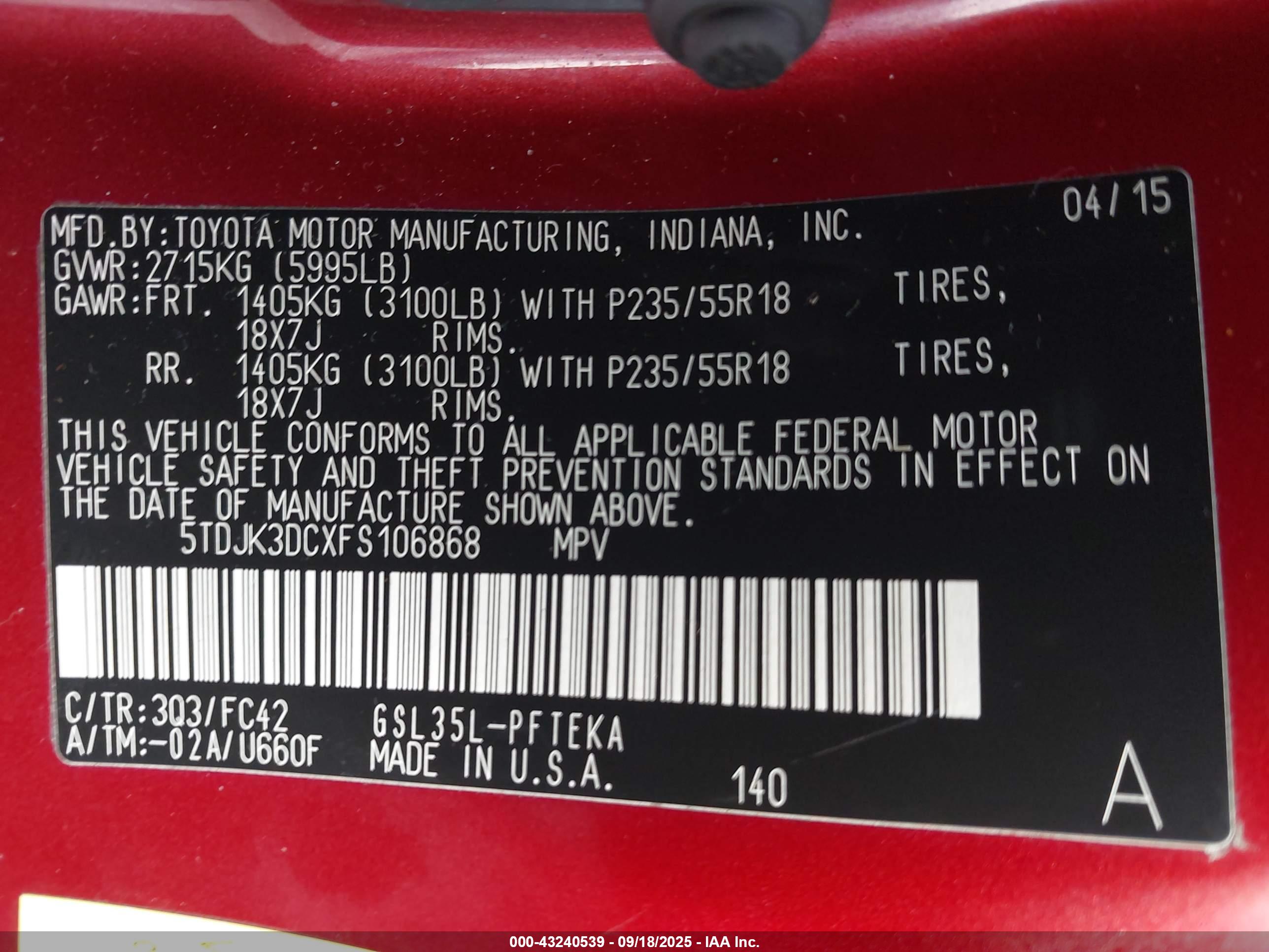 TOYOTA SIENNA image 9