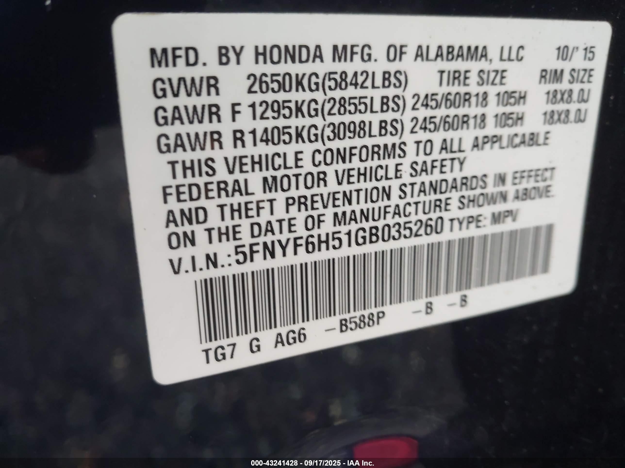 HONDA PILOT image 9