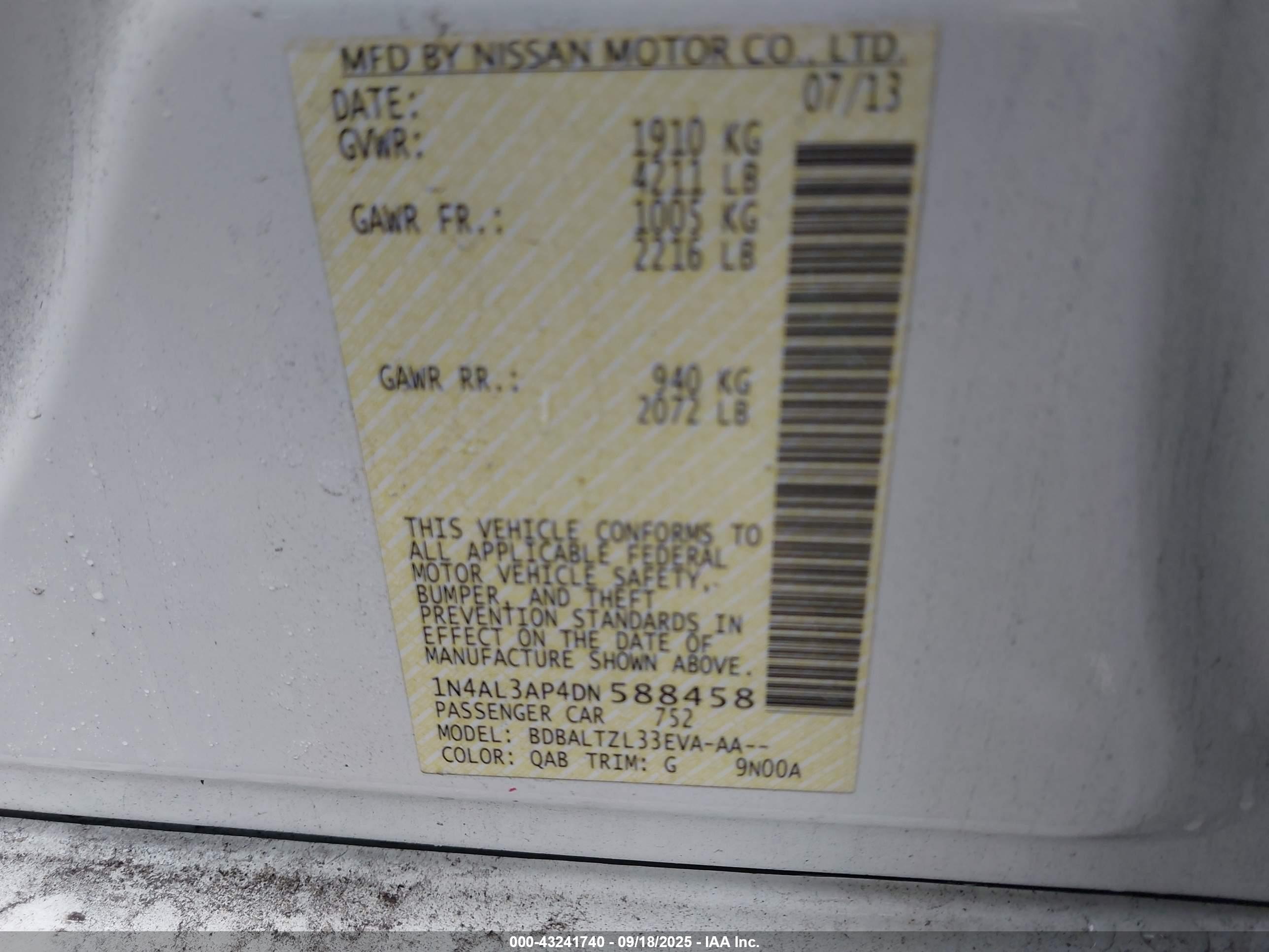 NISSAN ALTIMA image 9