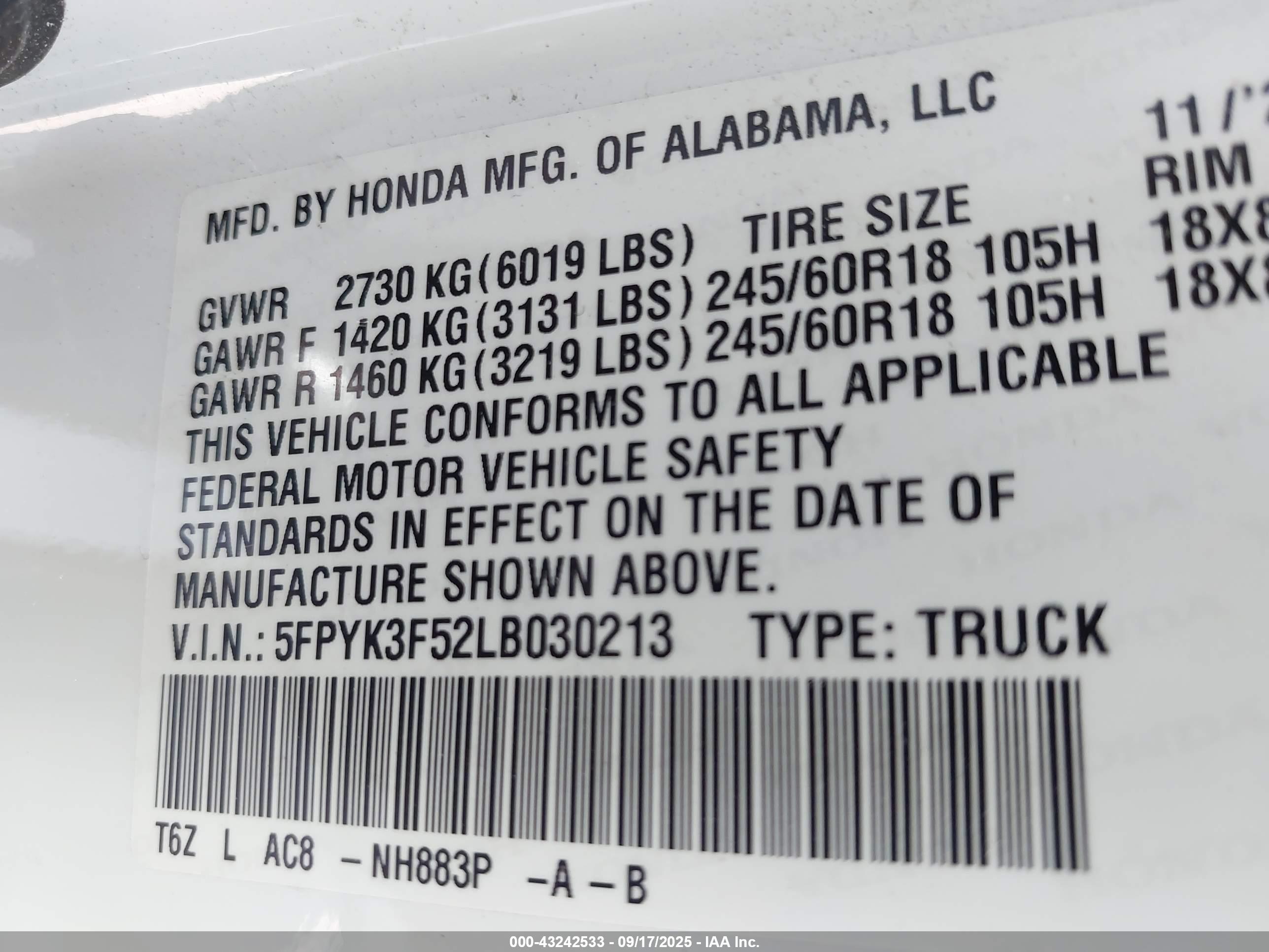 HONDA RIDGELINE image 9