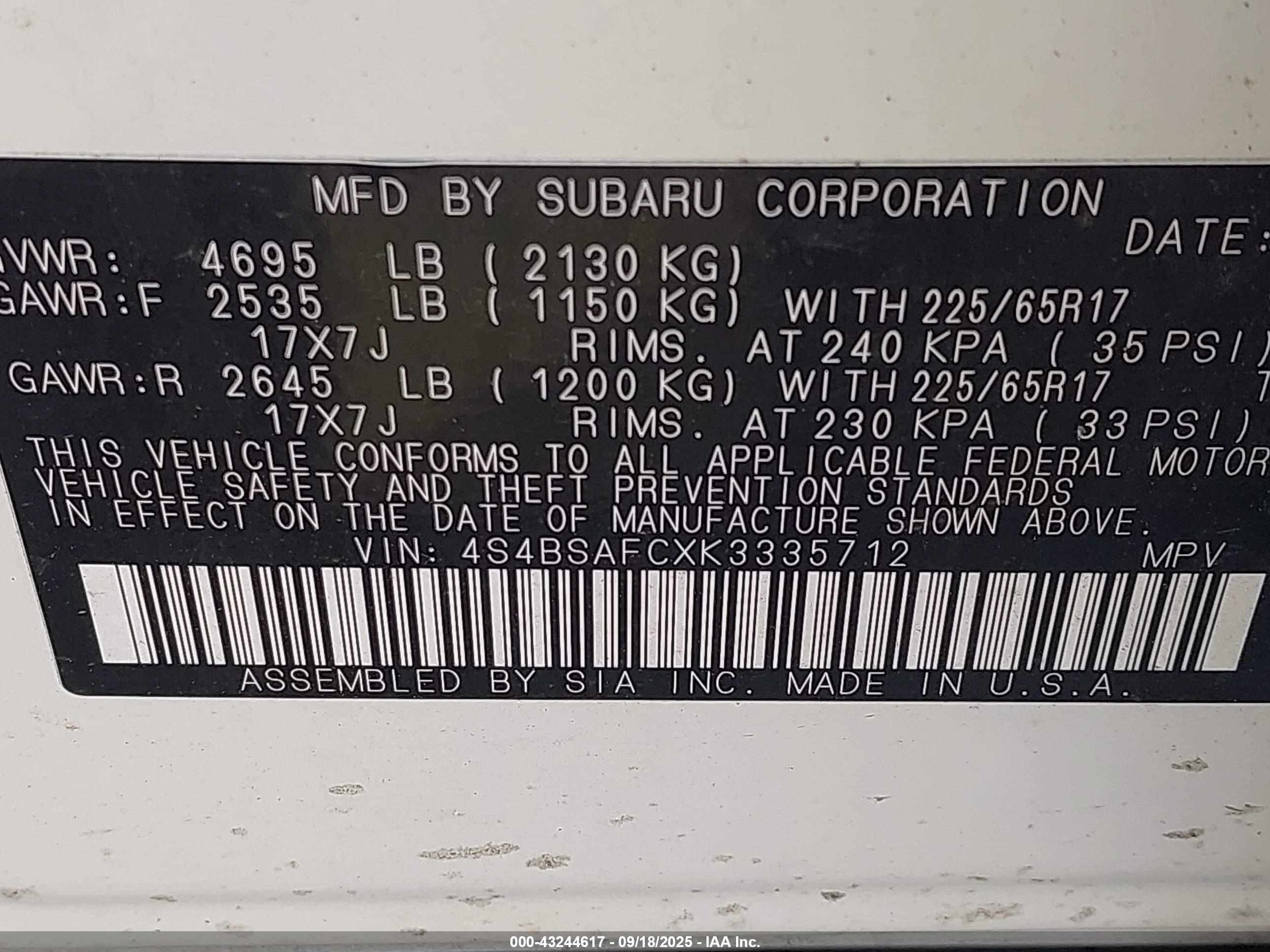 SUBARU OUTBACK image 9