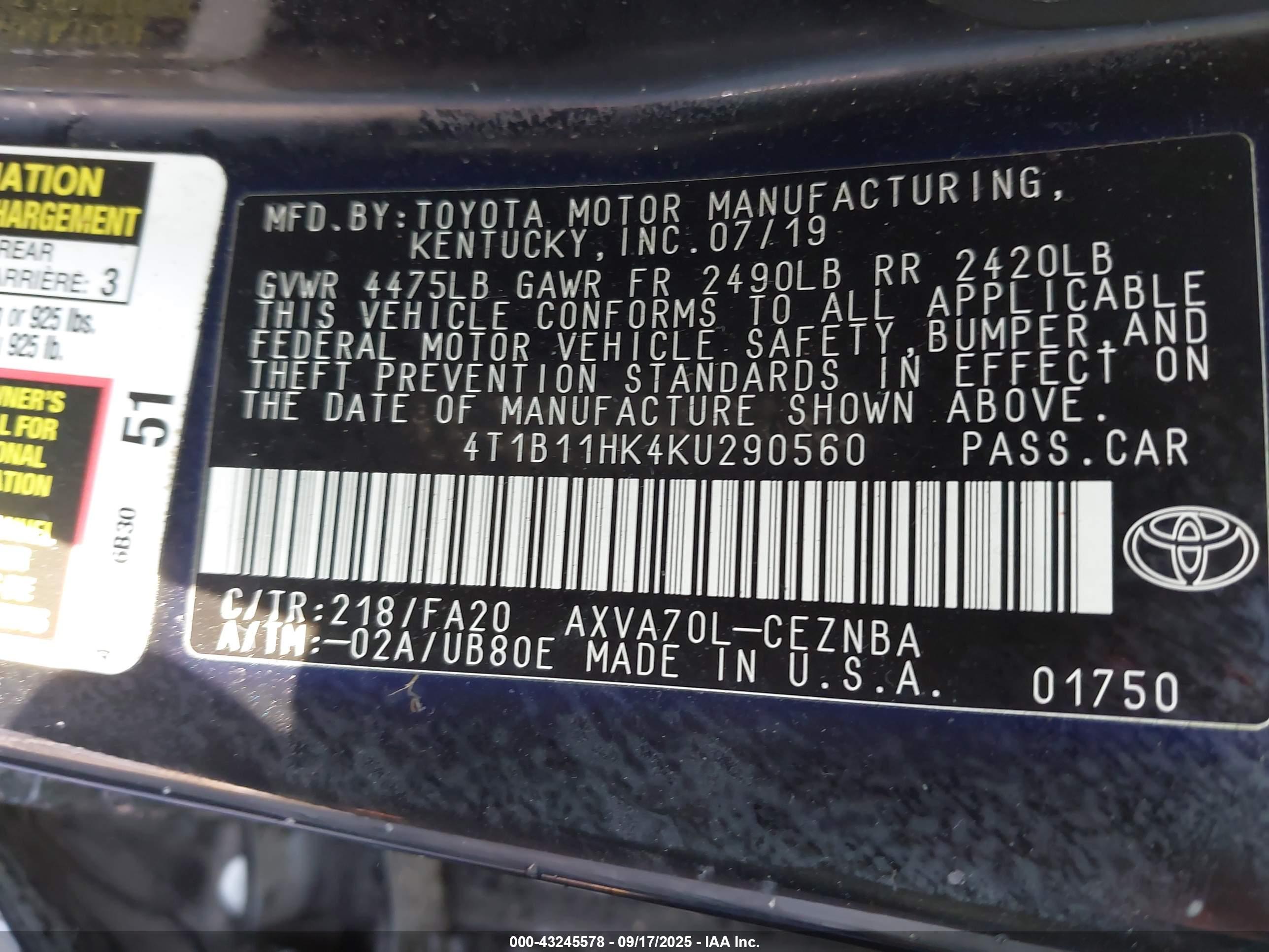 TOYOTA CAMRY image 9