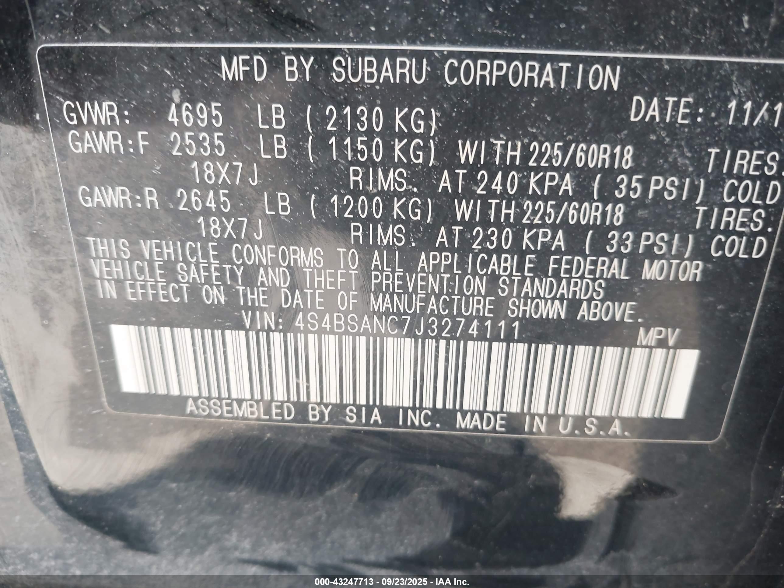 SUBARU OUTBACK image 9