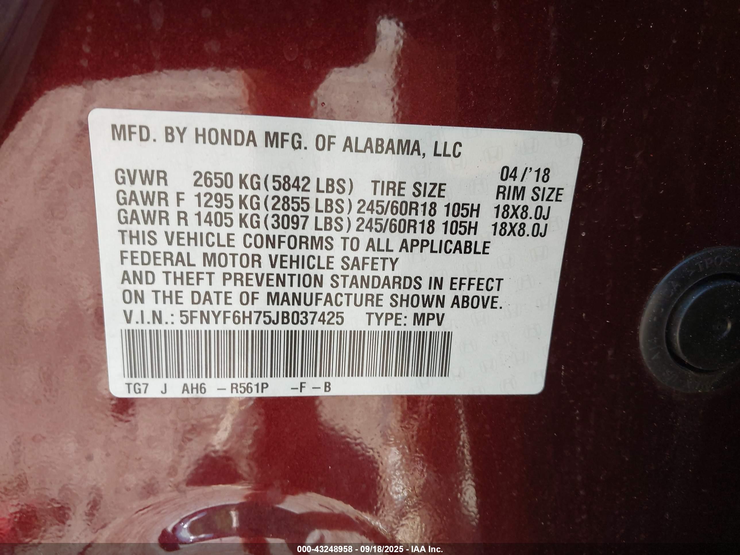 HONDA PILOT image 9