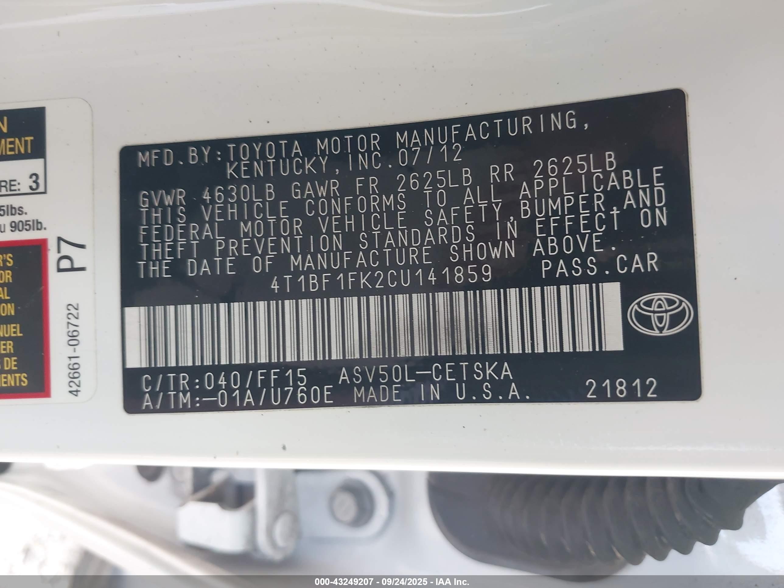 TOYOTA CAMRY image 9