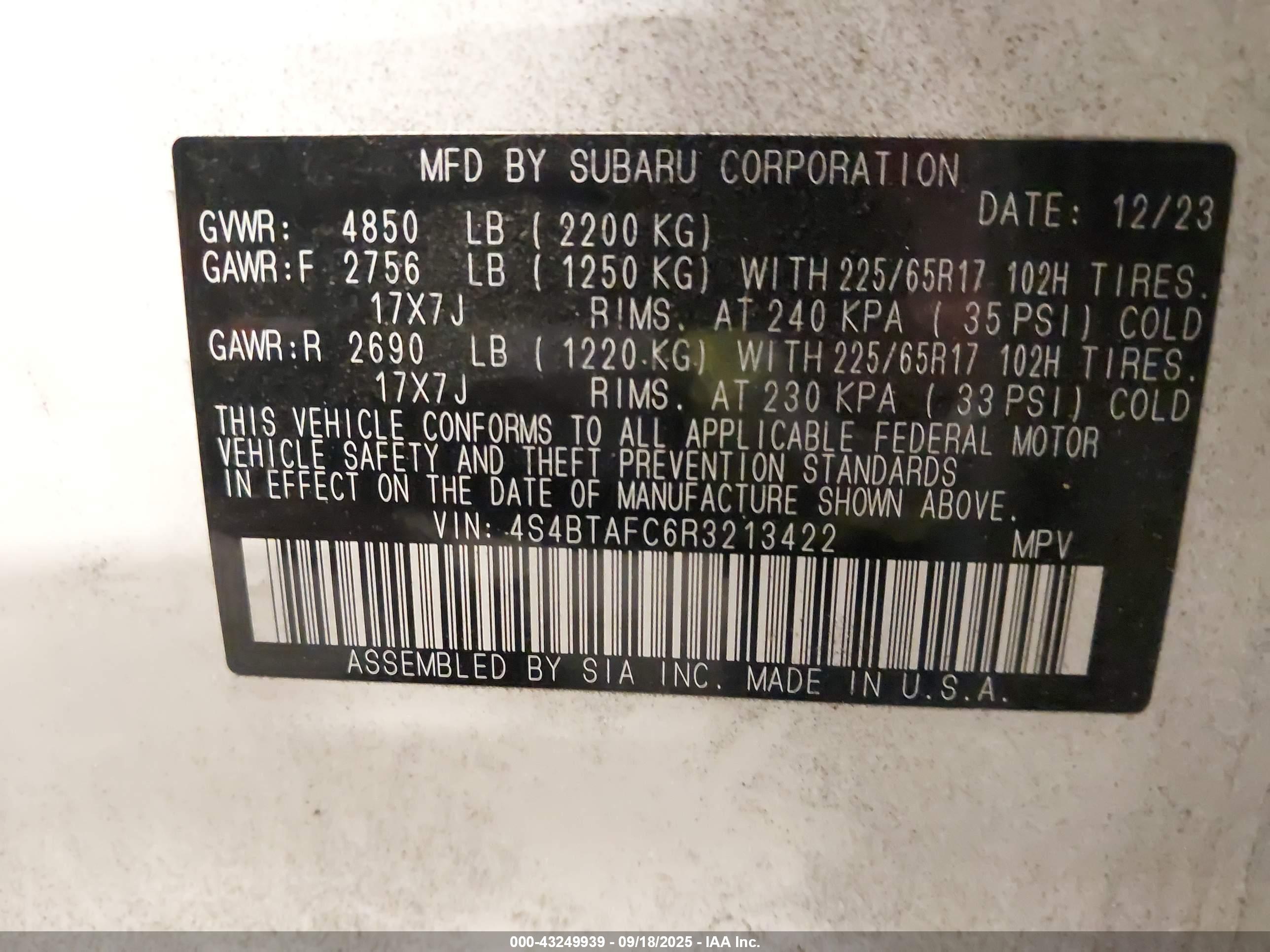 SUBARU OUTBACK image 9