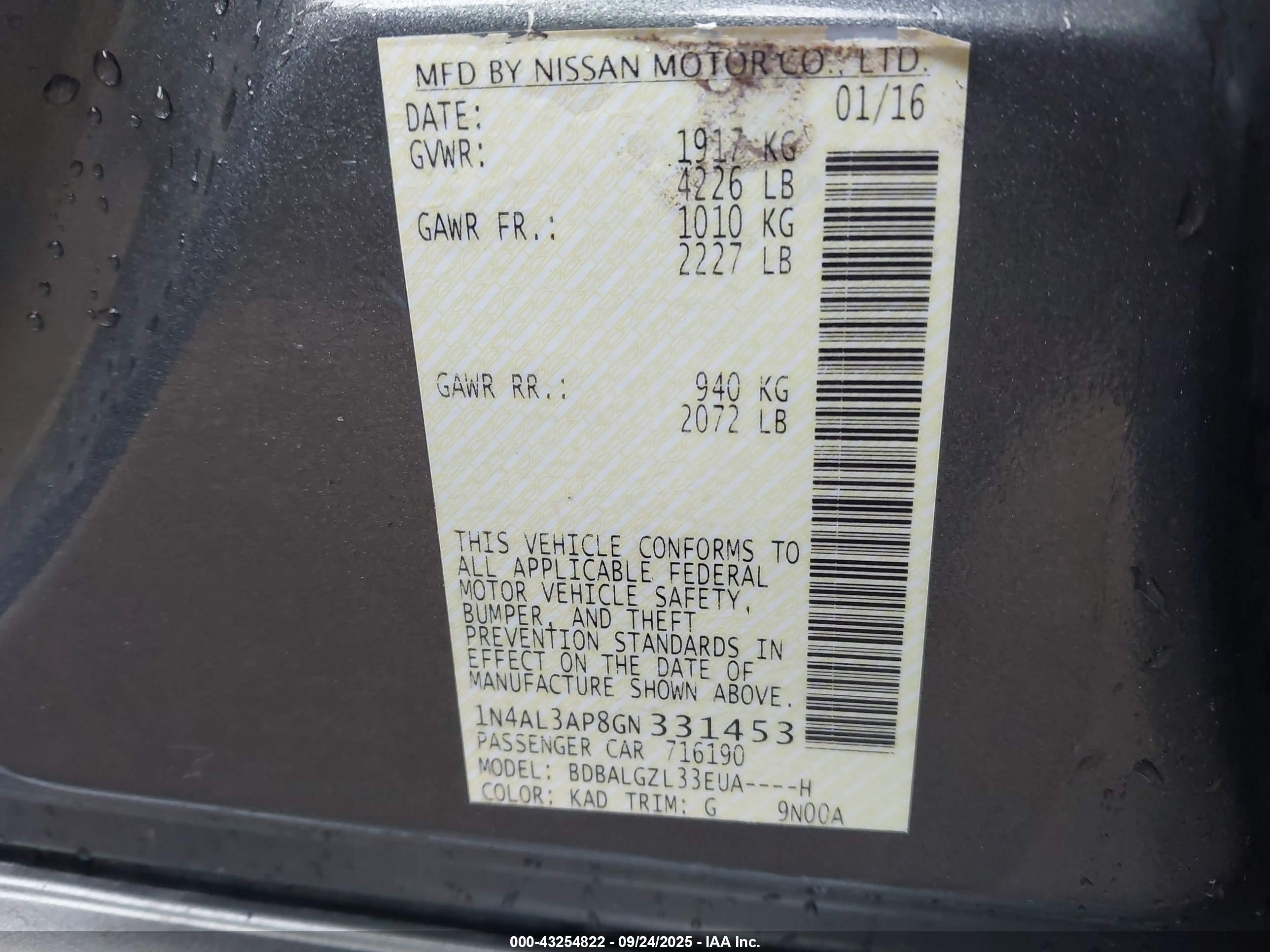 NISSAN ALTIMA image 9