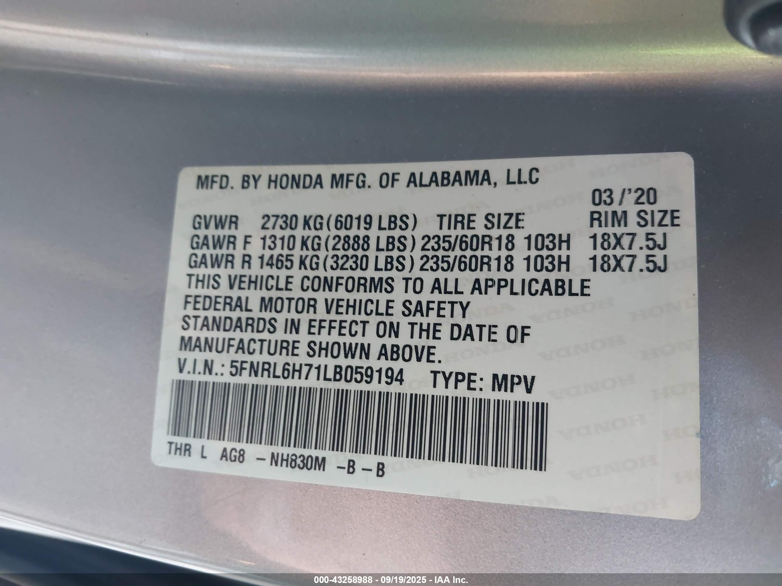 HONDA ODYSSEY image 9