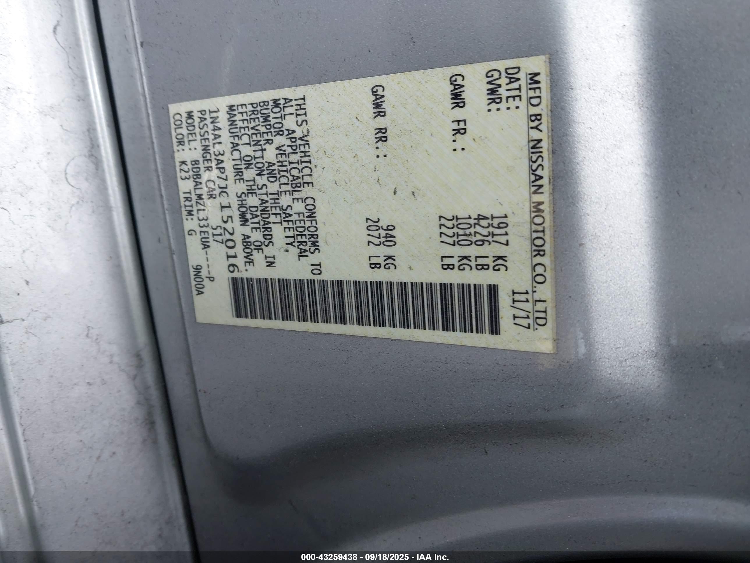 NISSAN ALTIMA image 9