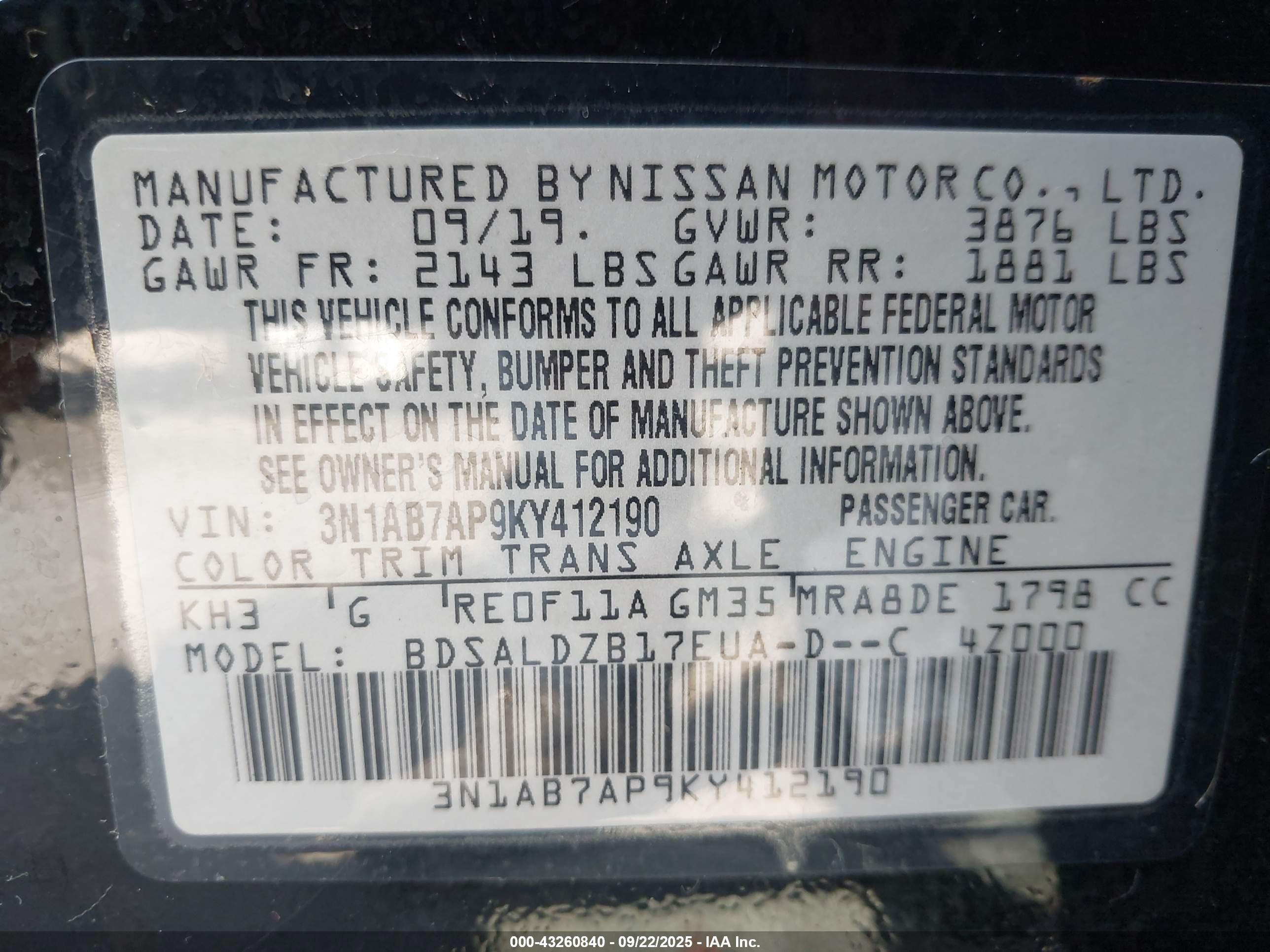 NISSAN SENTRA image 9