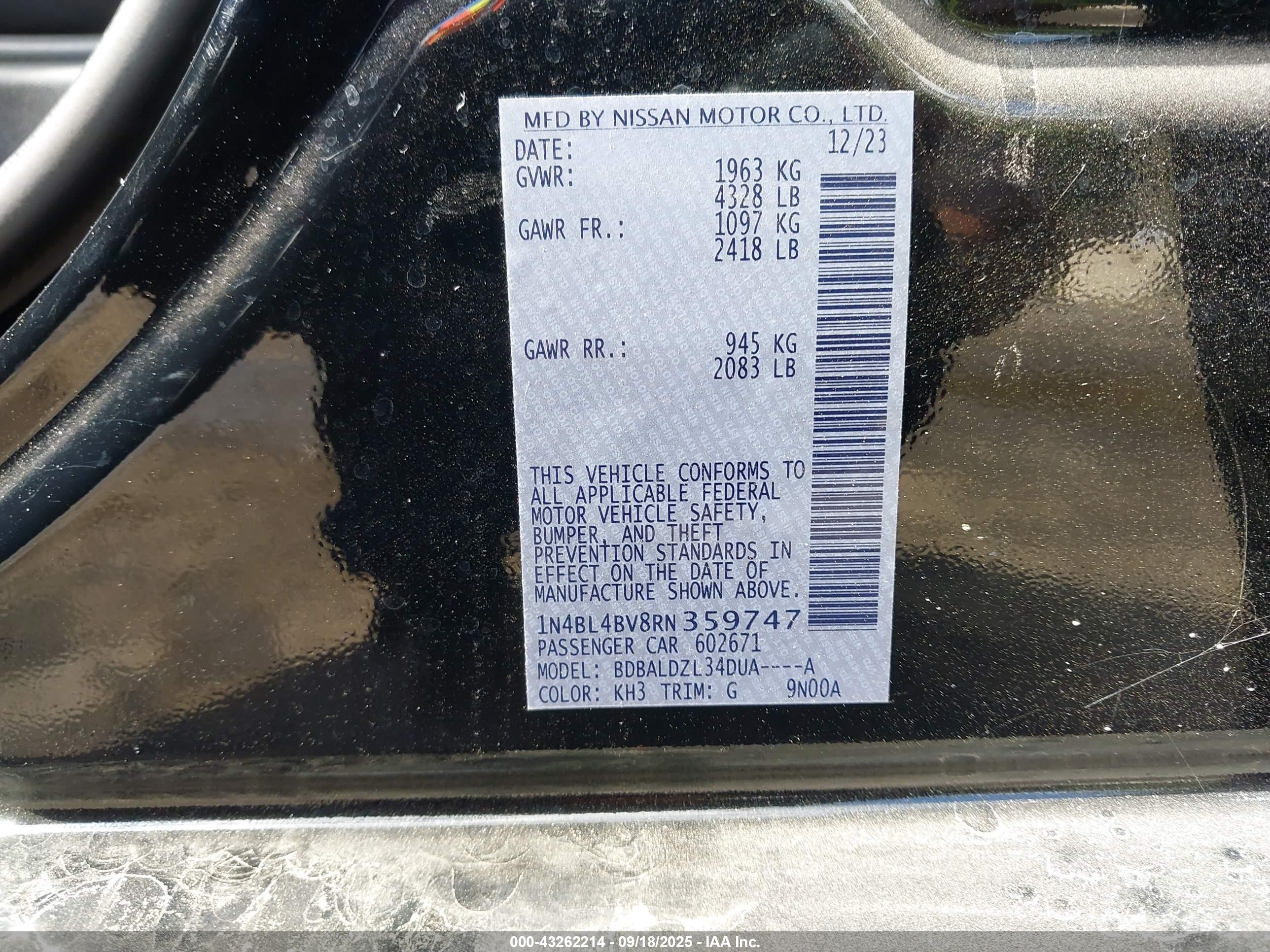 NISSAN ALTIMA image 9