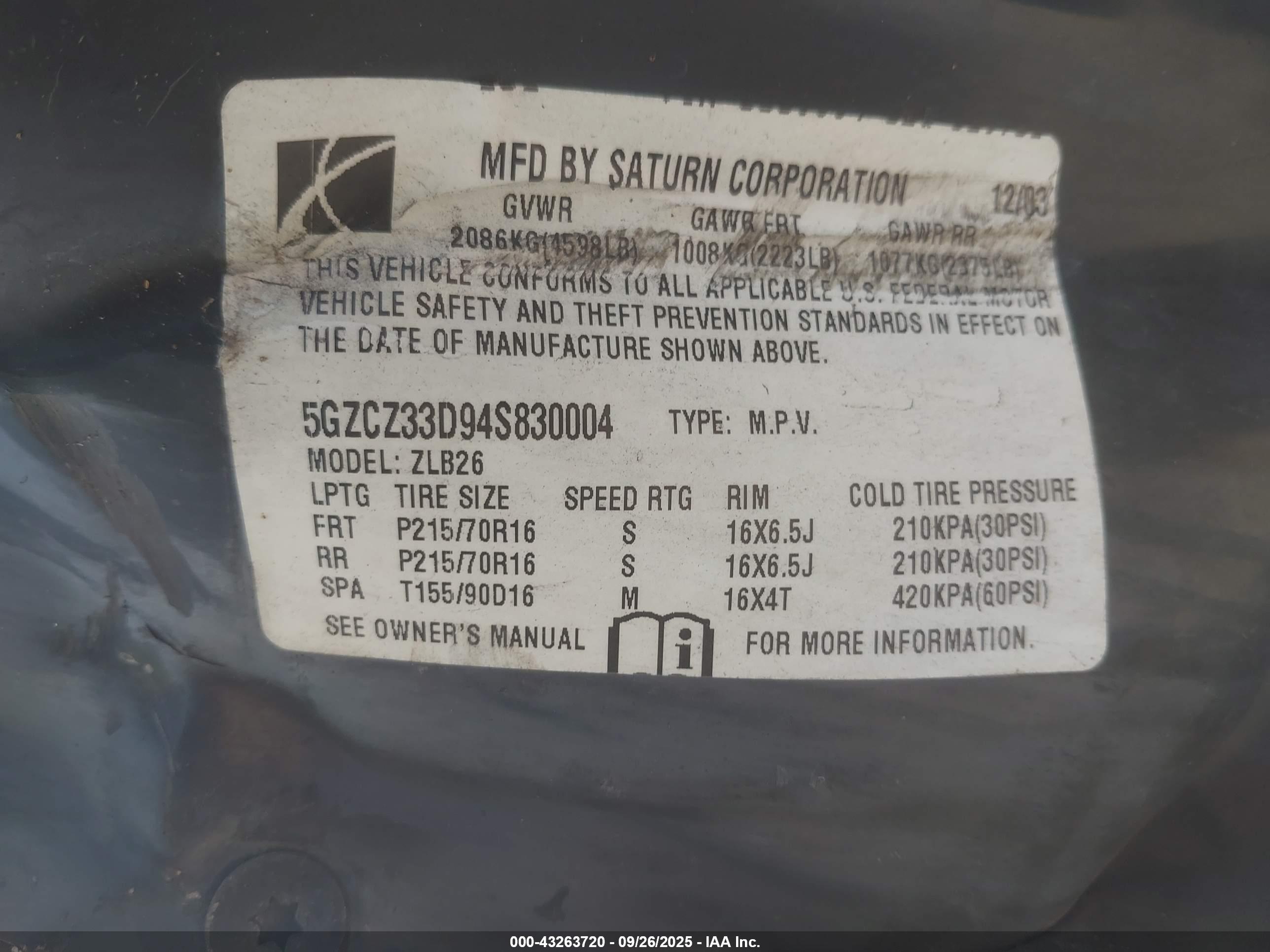 SATURN VUE image 9