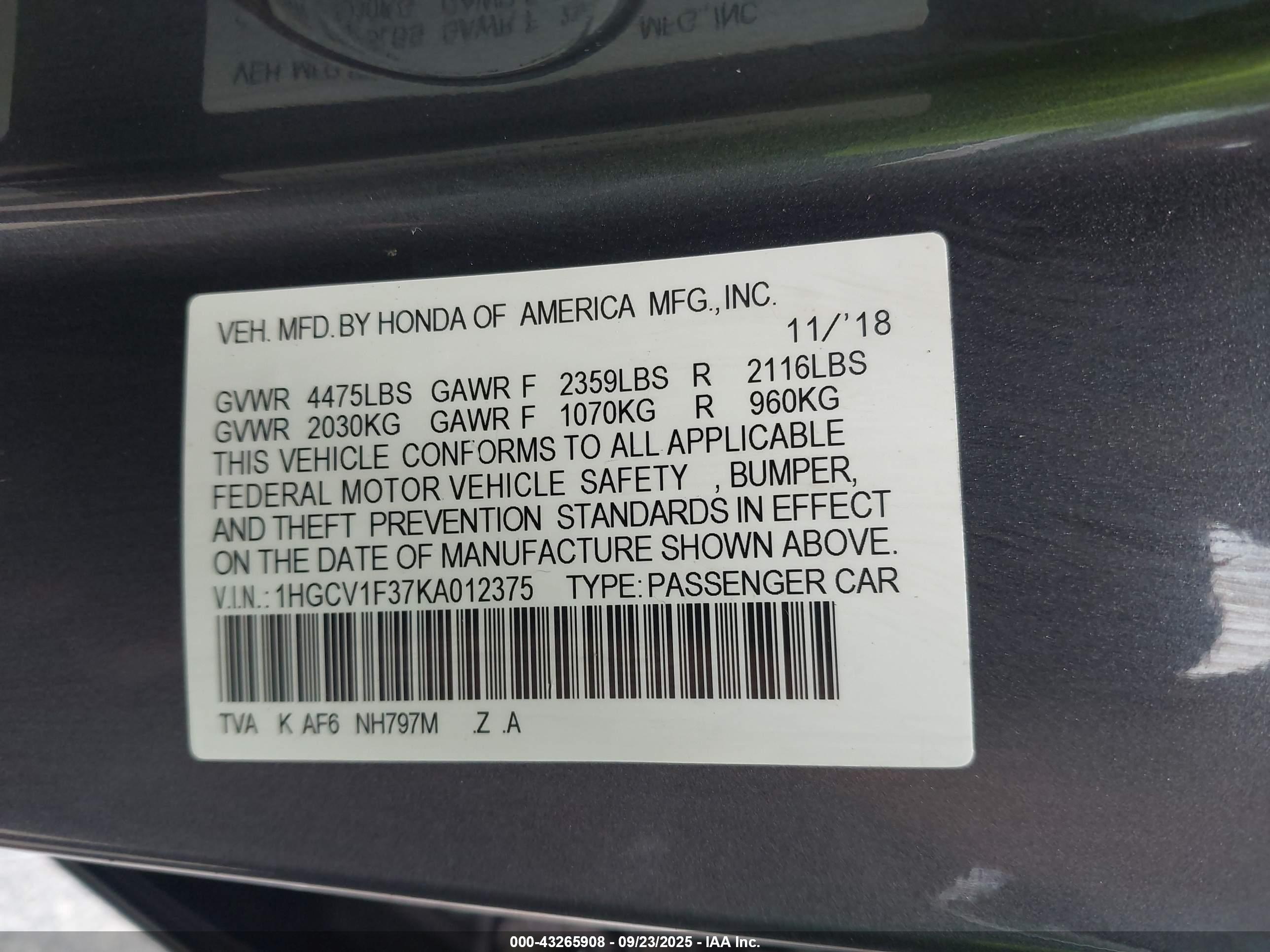 HONDA ACCORD image 9