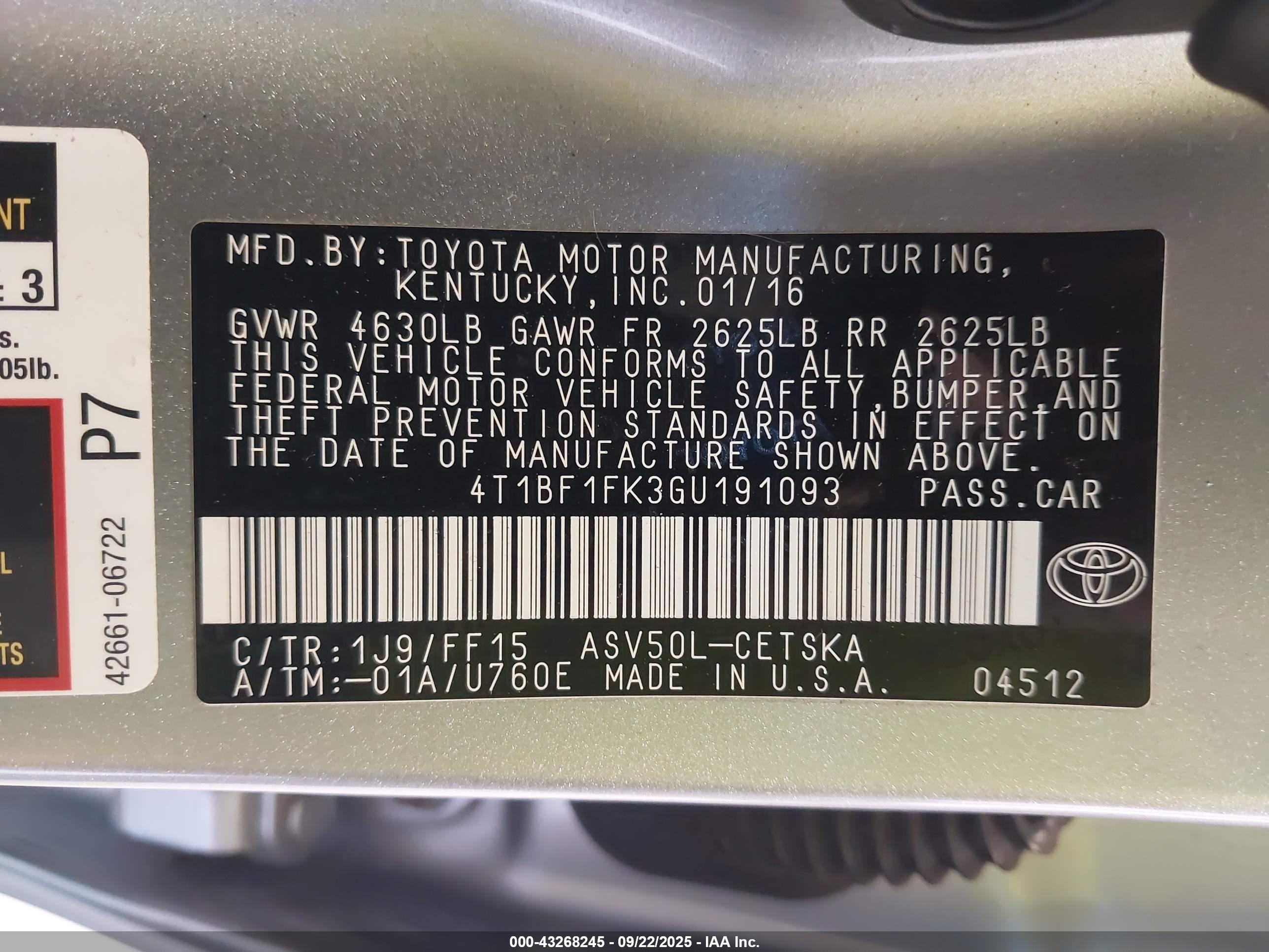 TOYOTA CAMRY image 9