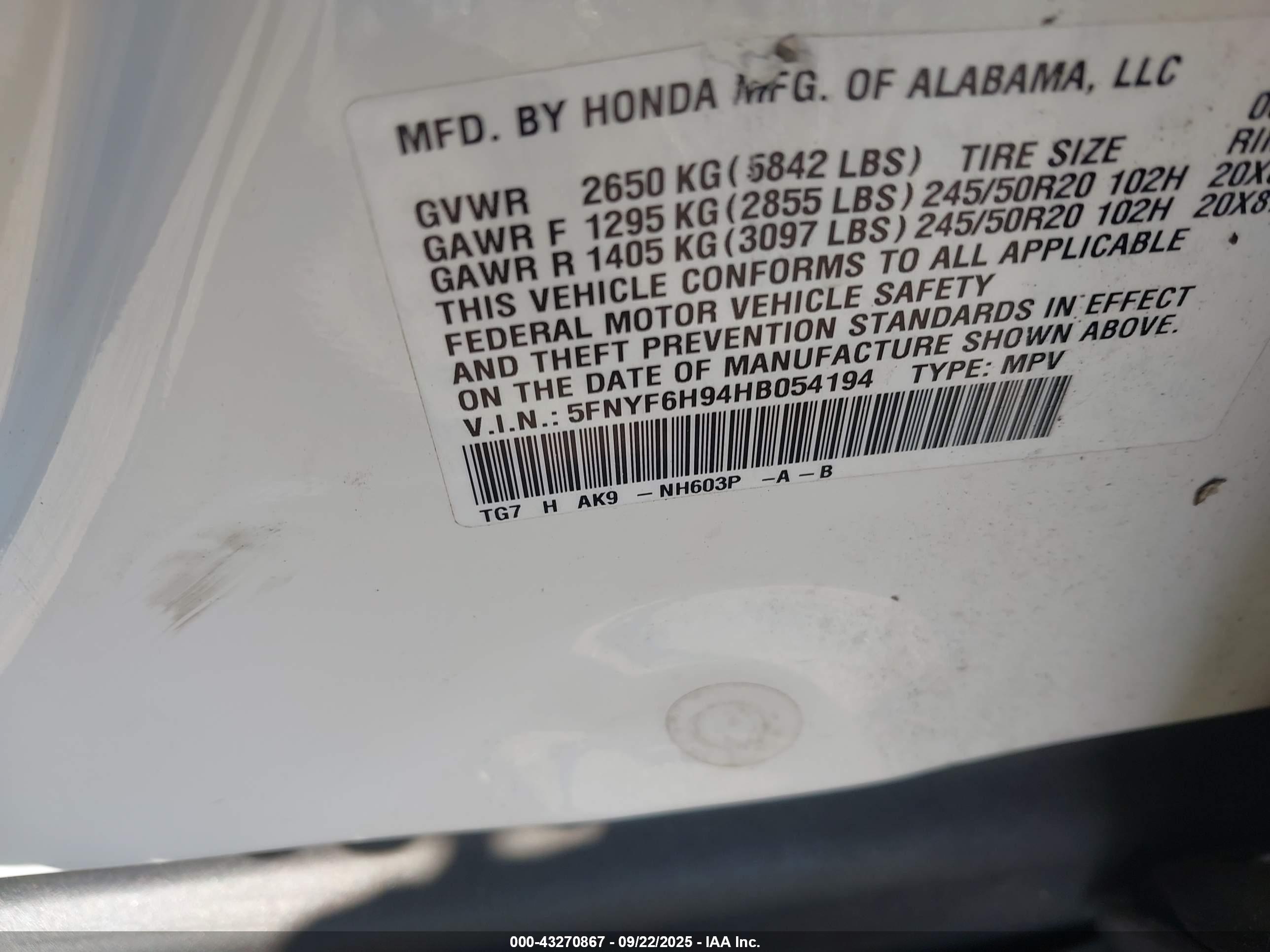 HONDA PILOT image 9