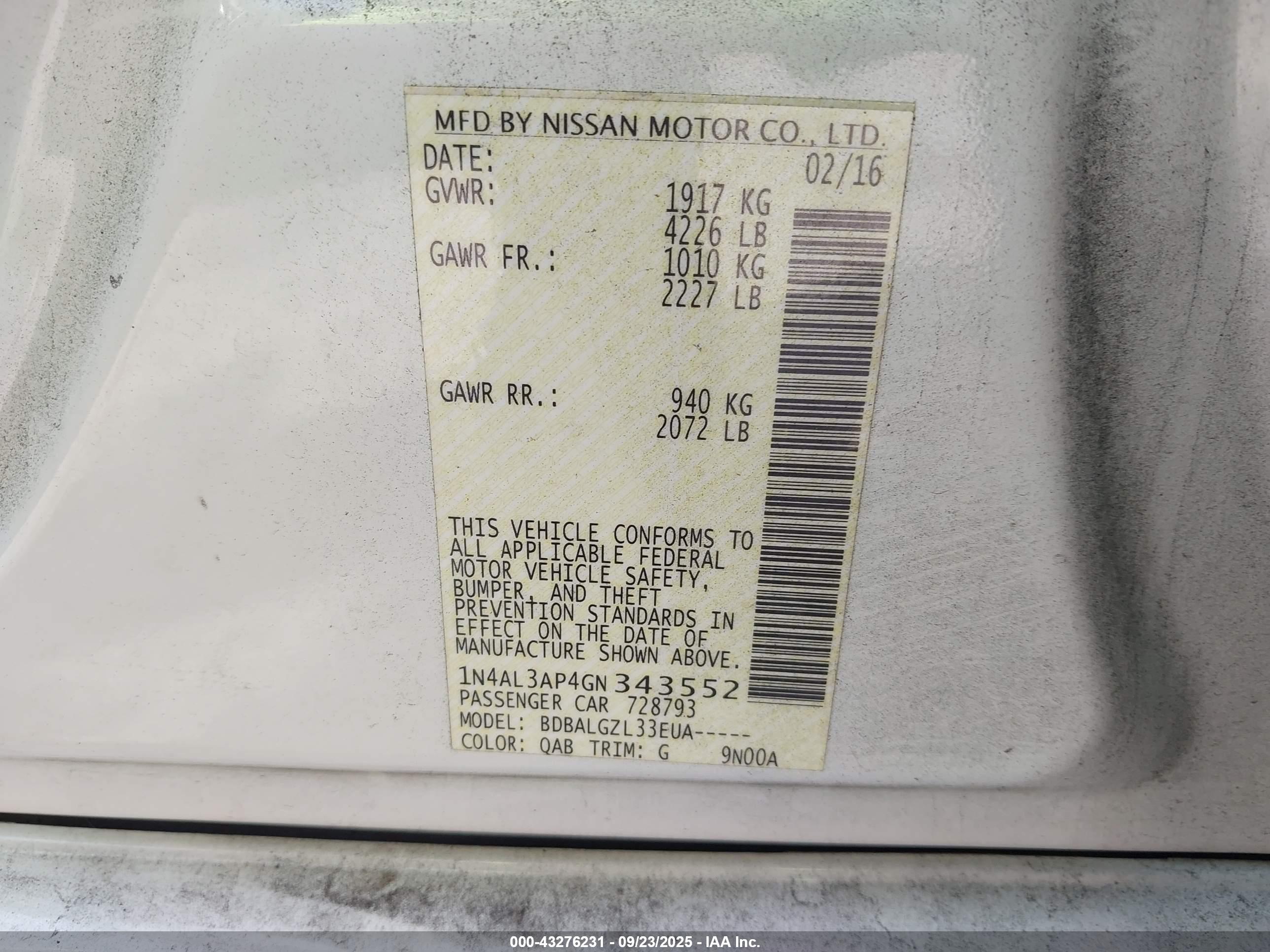 NISSAN ALTIMA image 9
