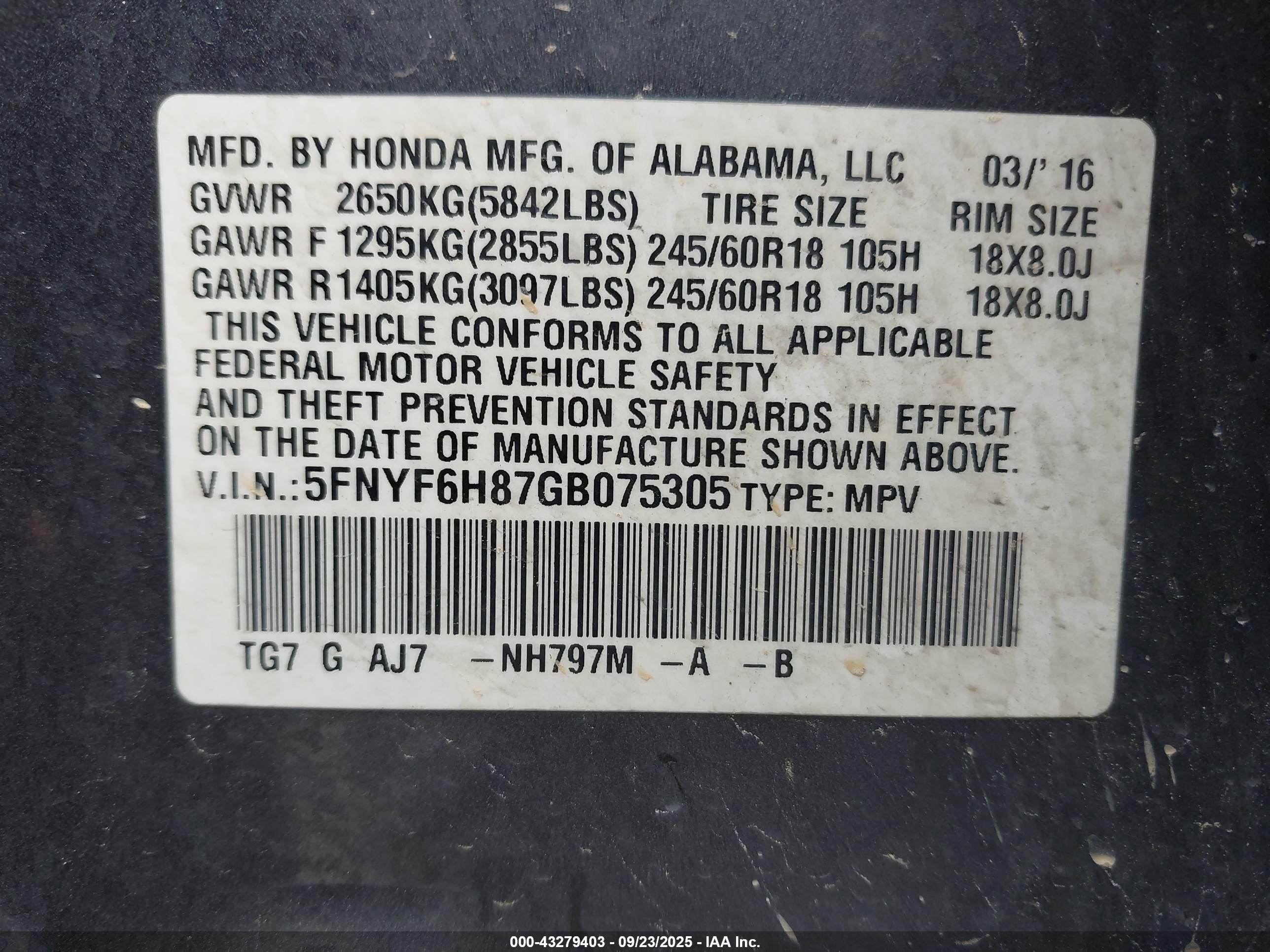 HONDA PILOT image 9