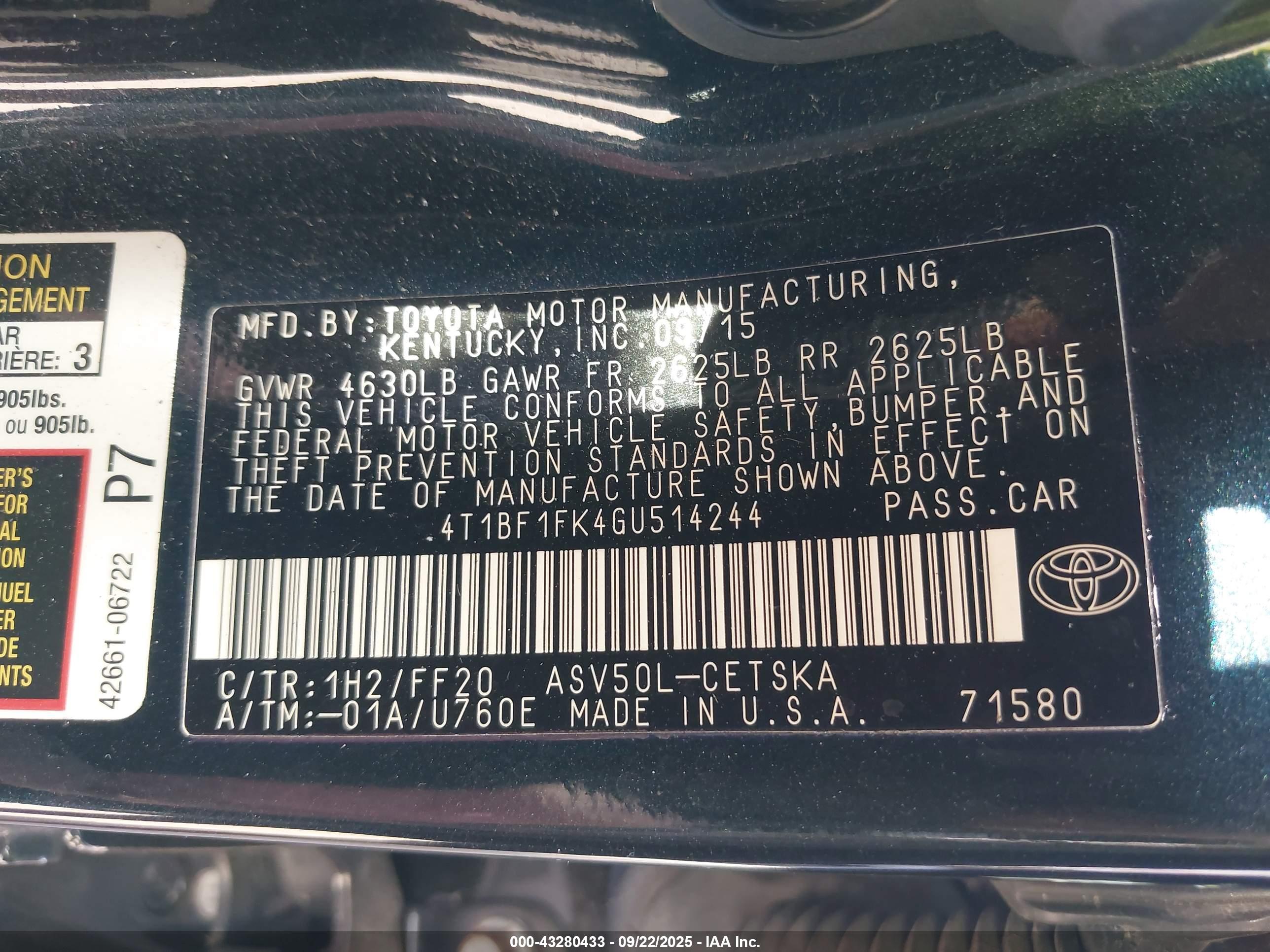 TOYOTA CAMRY image 9