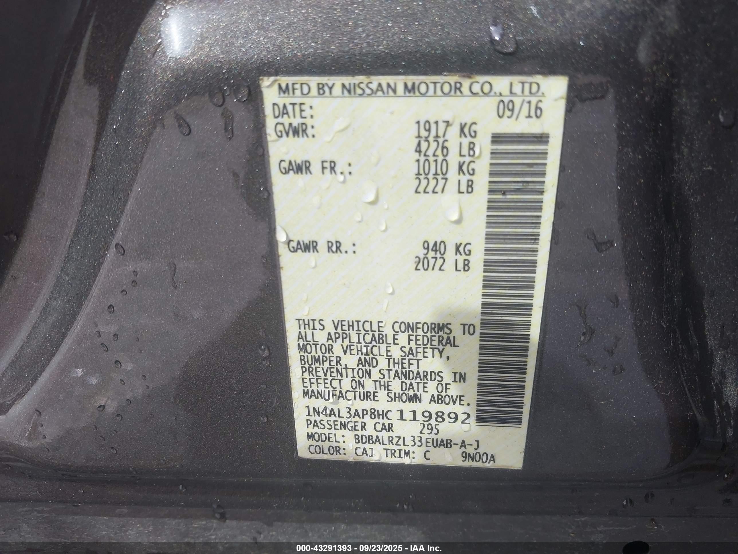 NISSAN ALTIMA image 9