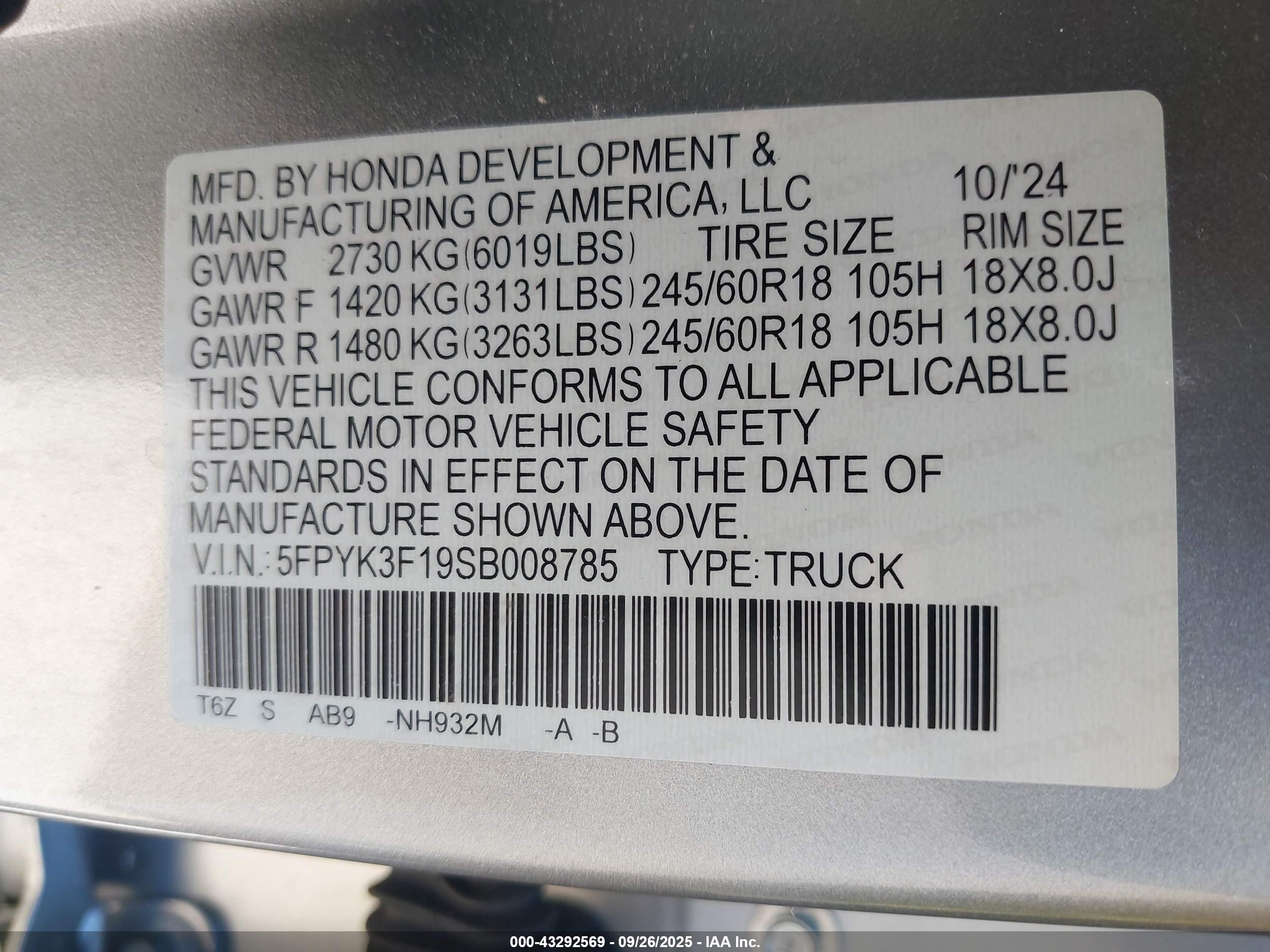 HONDA RIDGELINE image 9