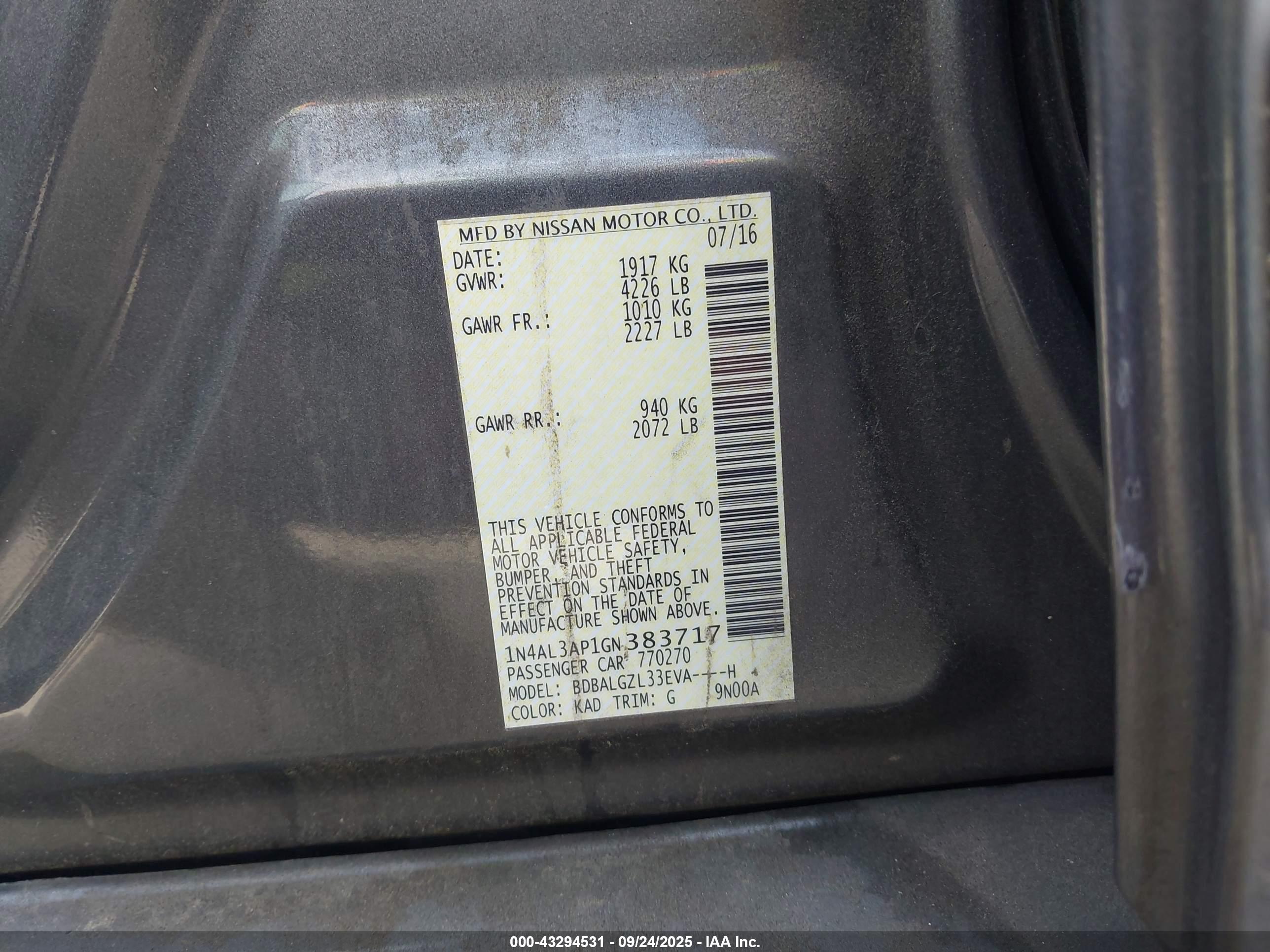 NISSAN ALTIMA image 9