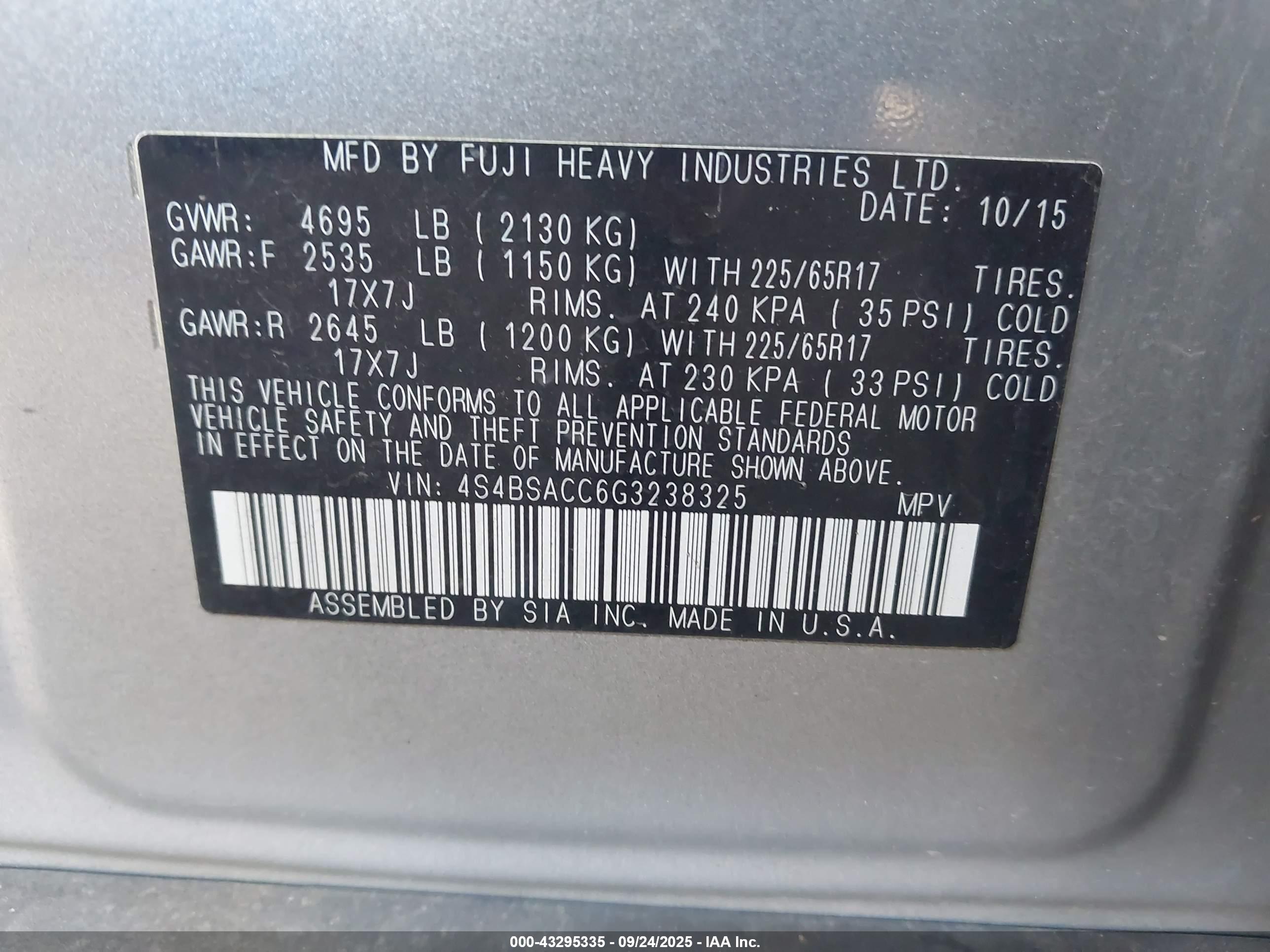 SUBARU OUTBACK image 9