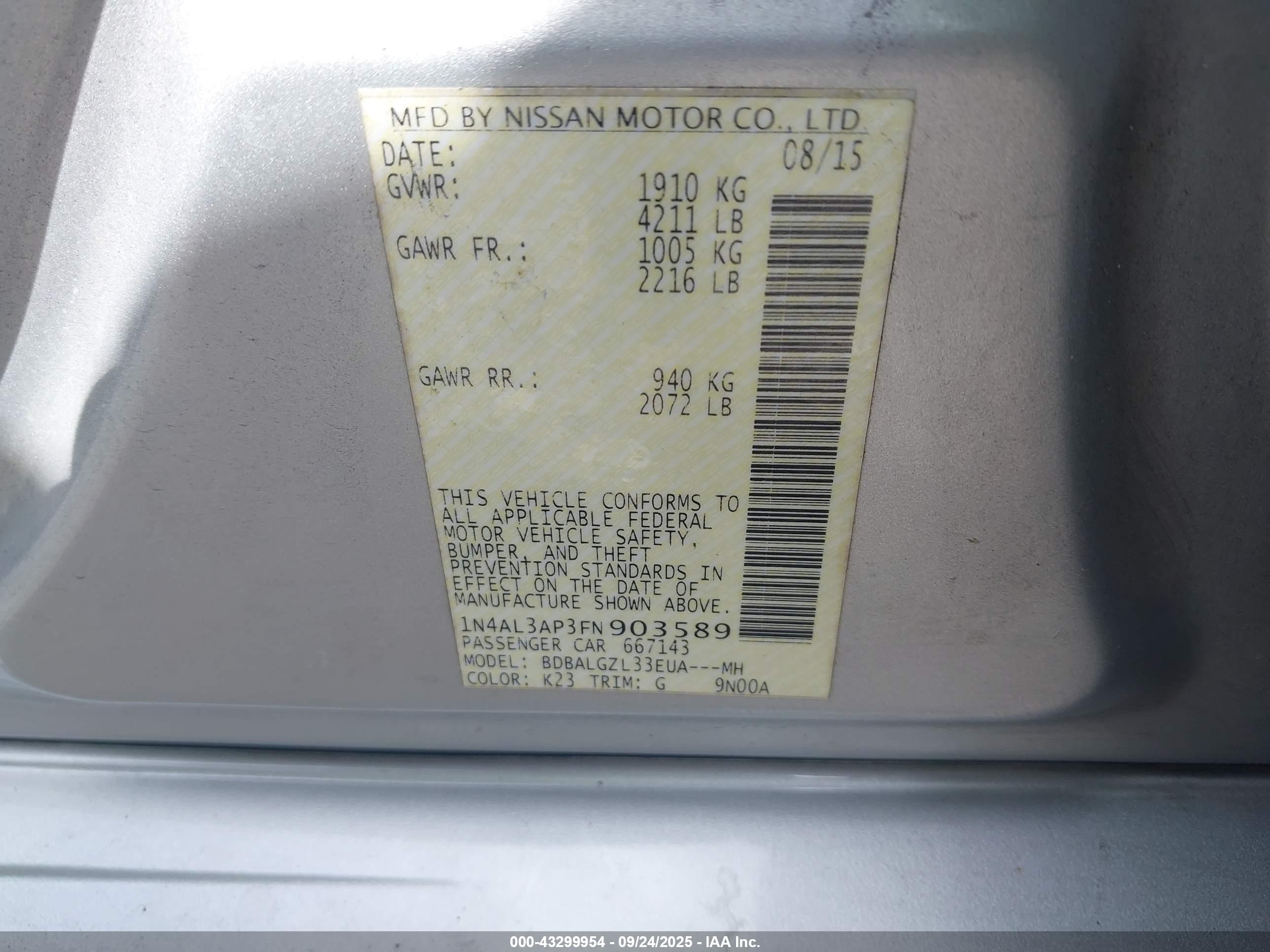 NISSAN ALTIMA image 9