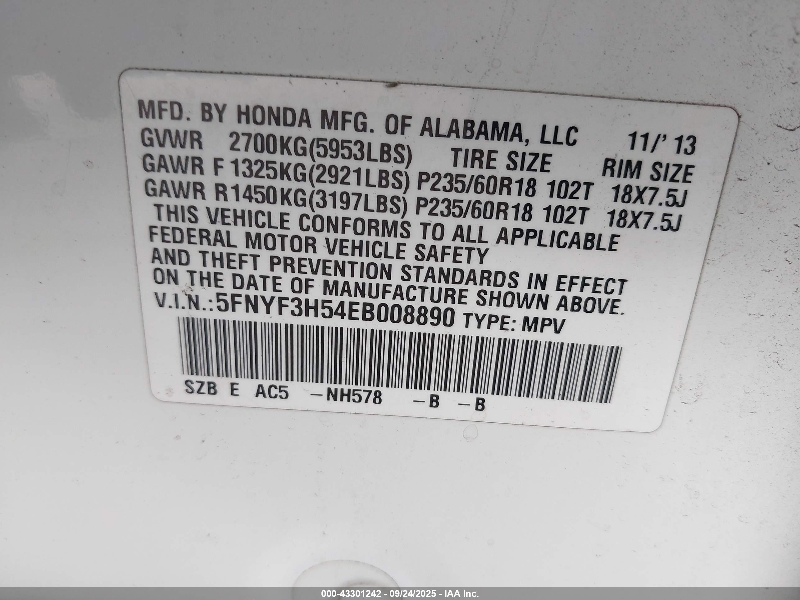 HONDA PILOT image 9