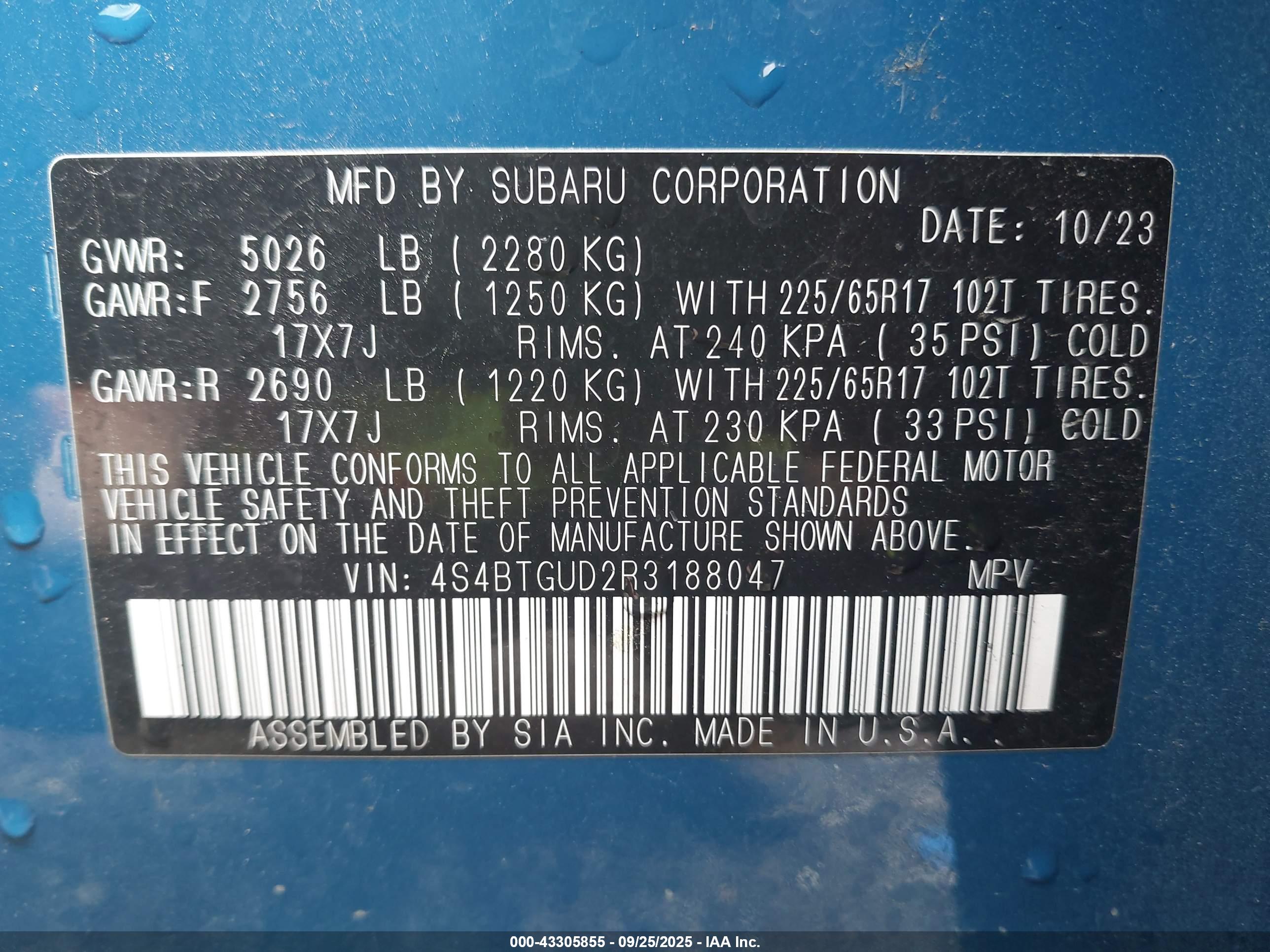 SUBARU OUTBACK image 9
