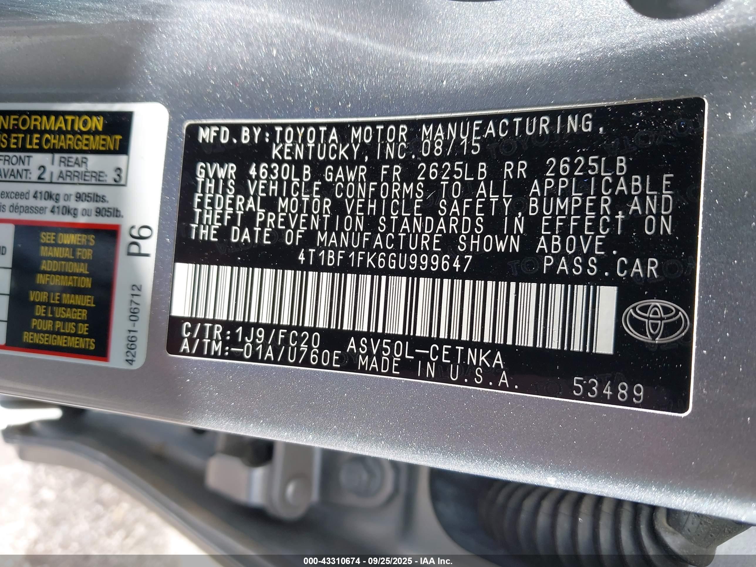 TOYOTA CAMRY image 9
