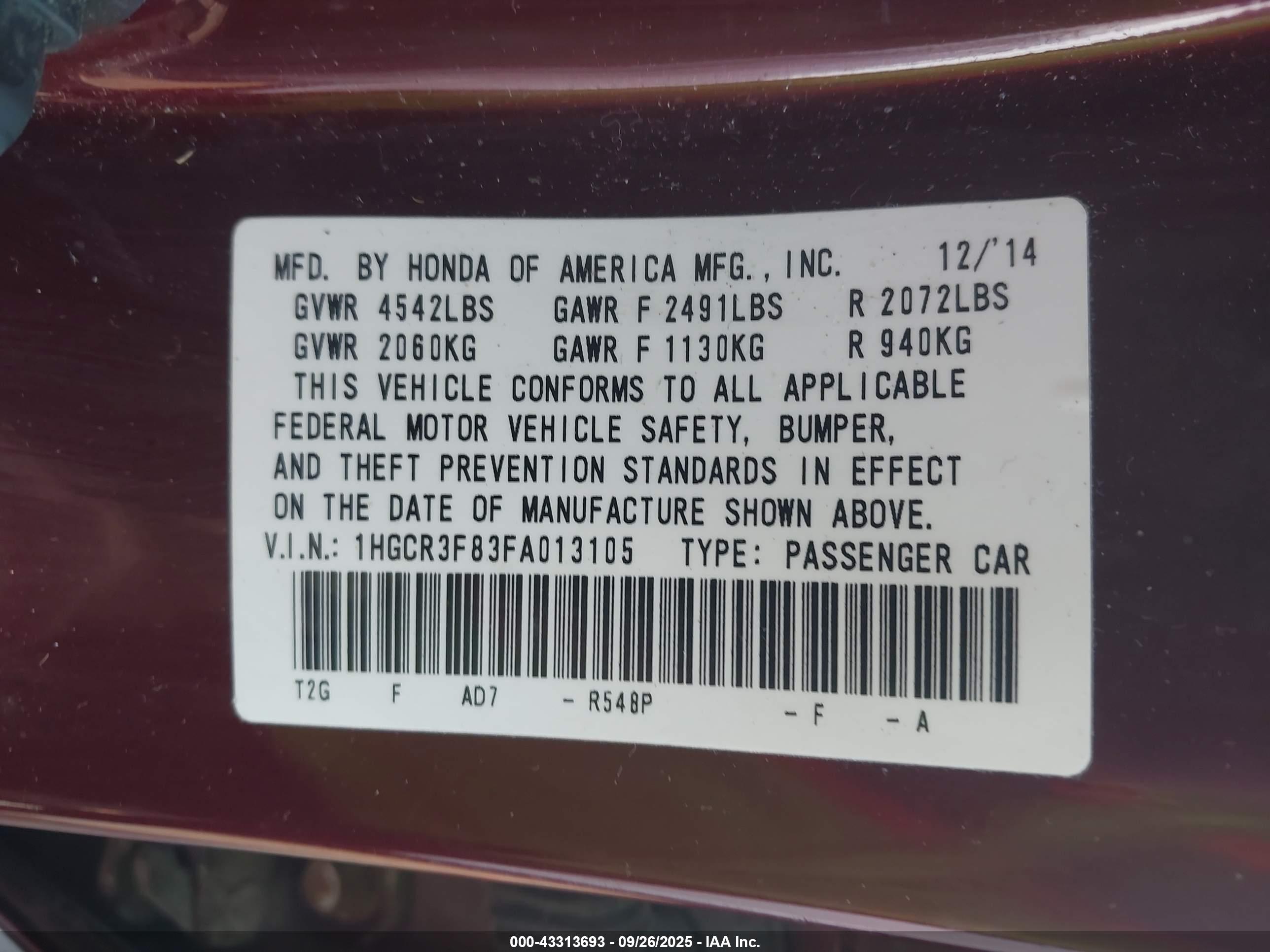 HONDA ACCORD image 9