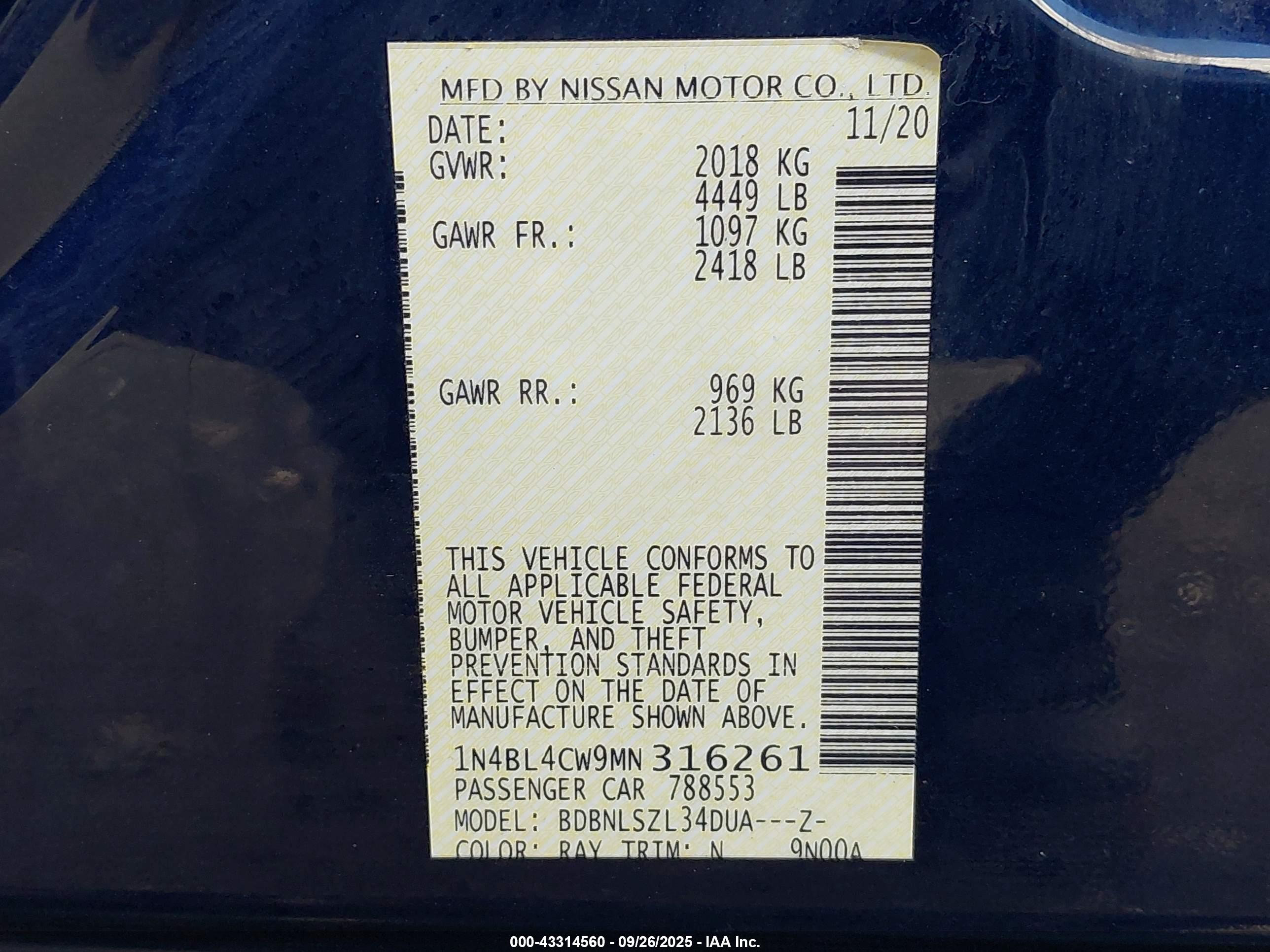 NISSAN ALTIMA image 9