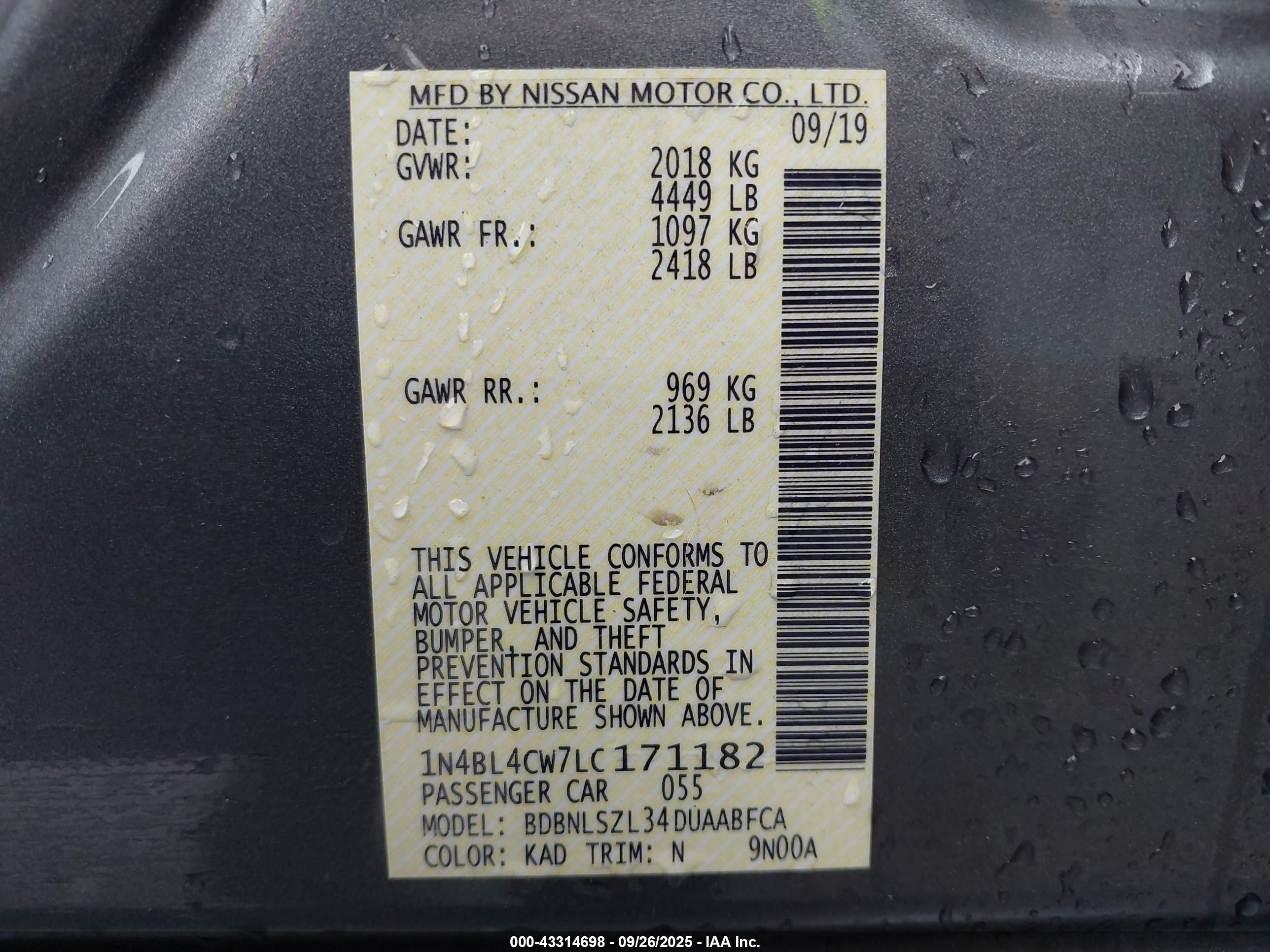NISSAN ALTIMA image 9