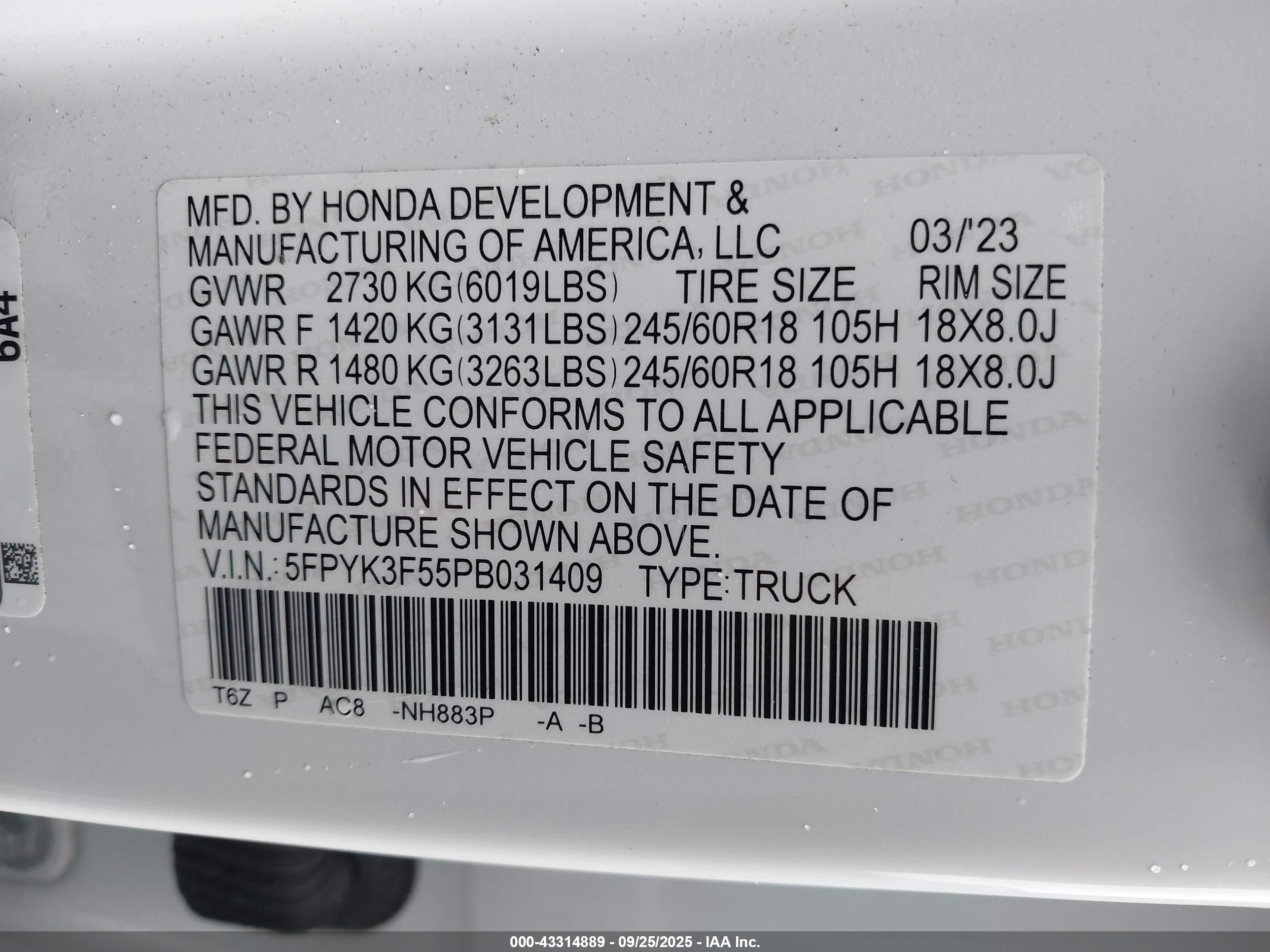 HONDA RIDGELINE image 9