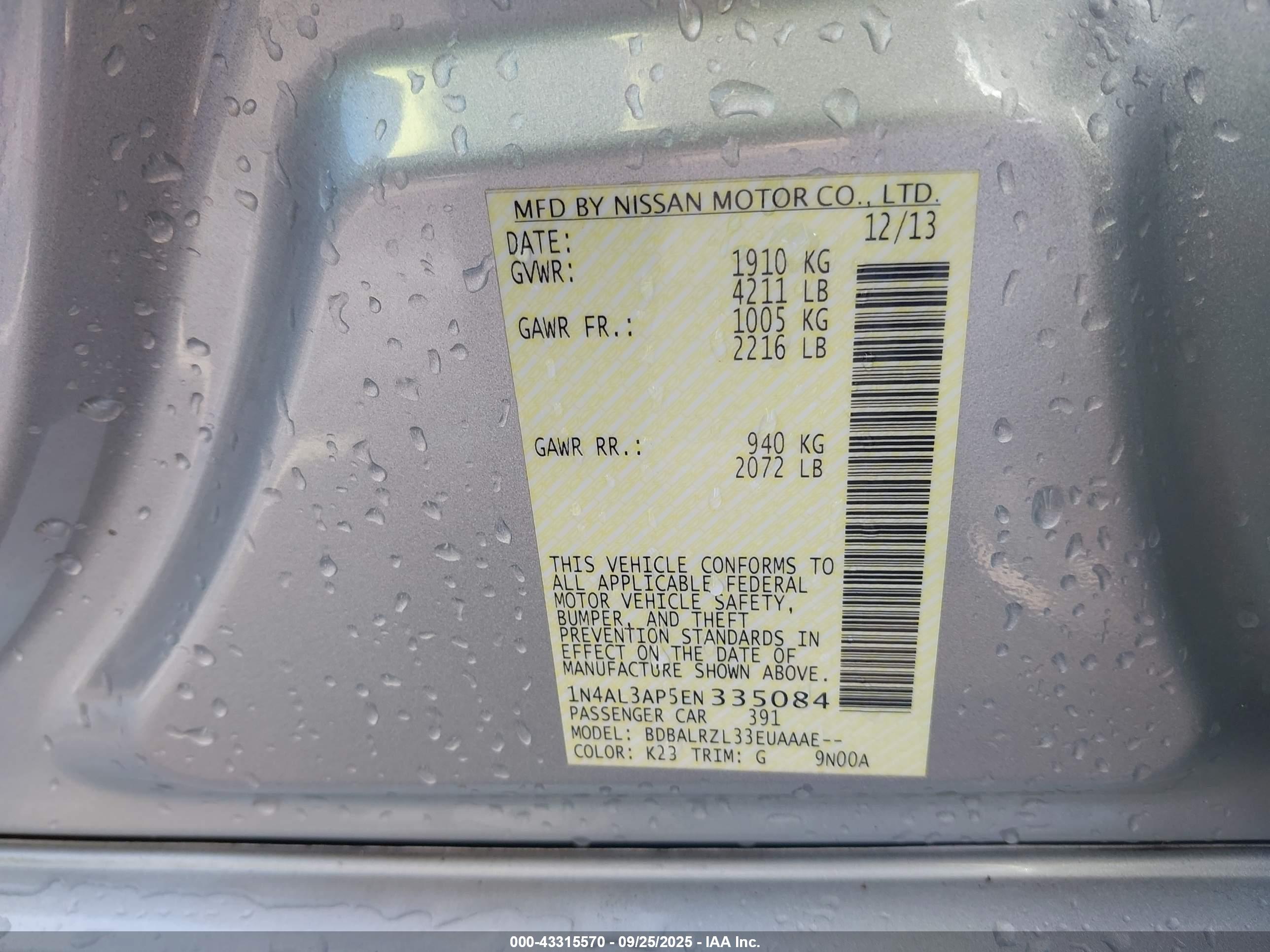 NISSAN ALTIMA image 9