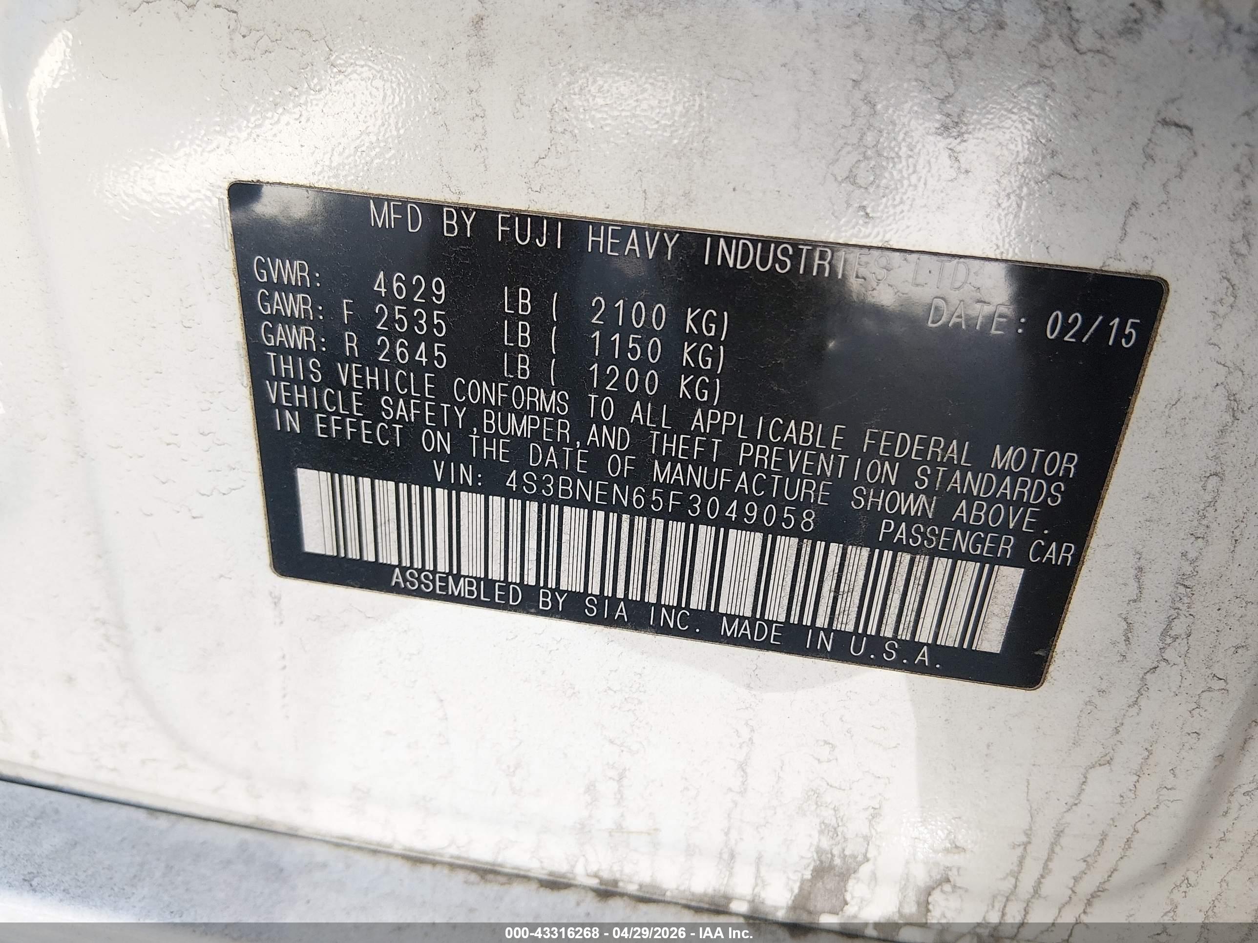 SUBARU LEGACY image 9