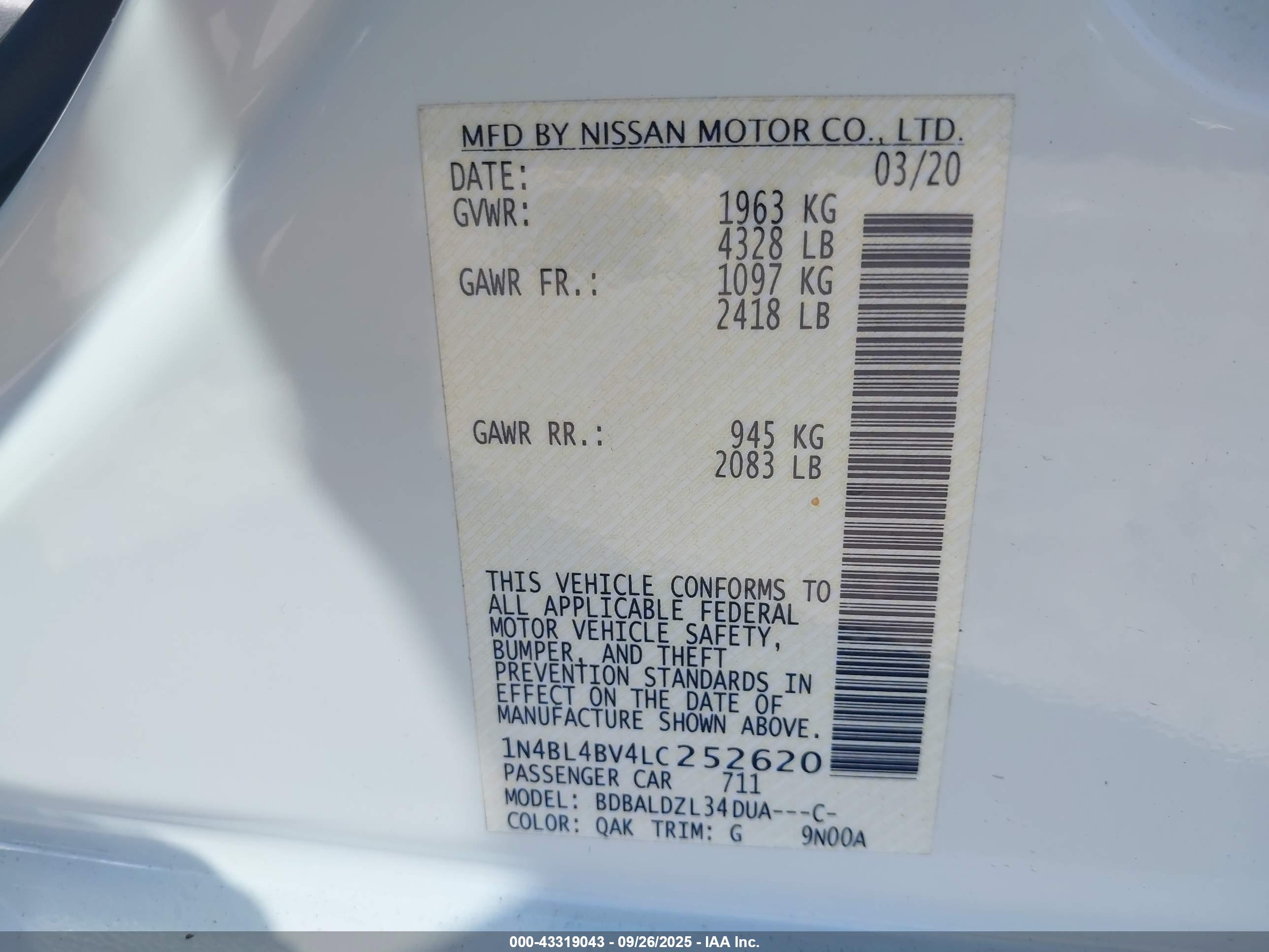 NISSAN ALTIMA image 9