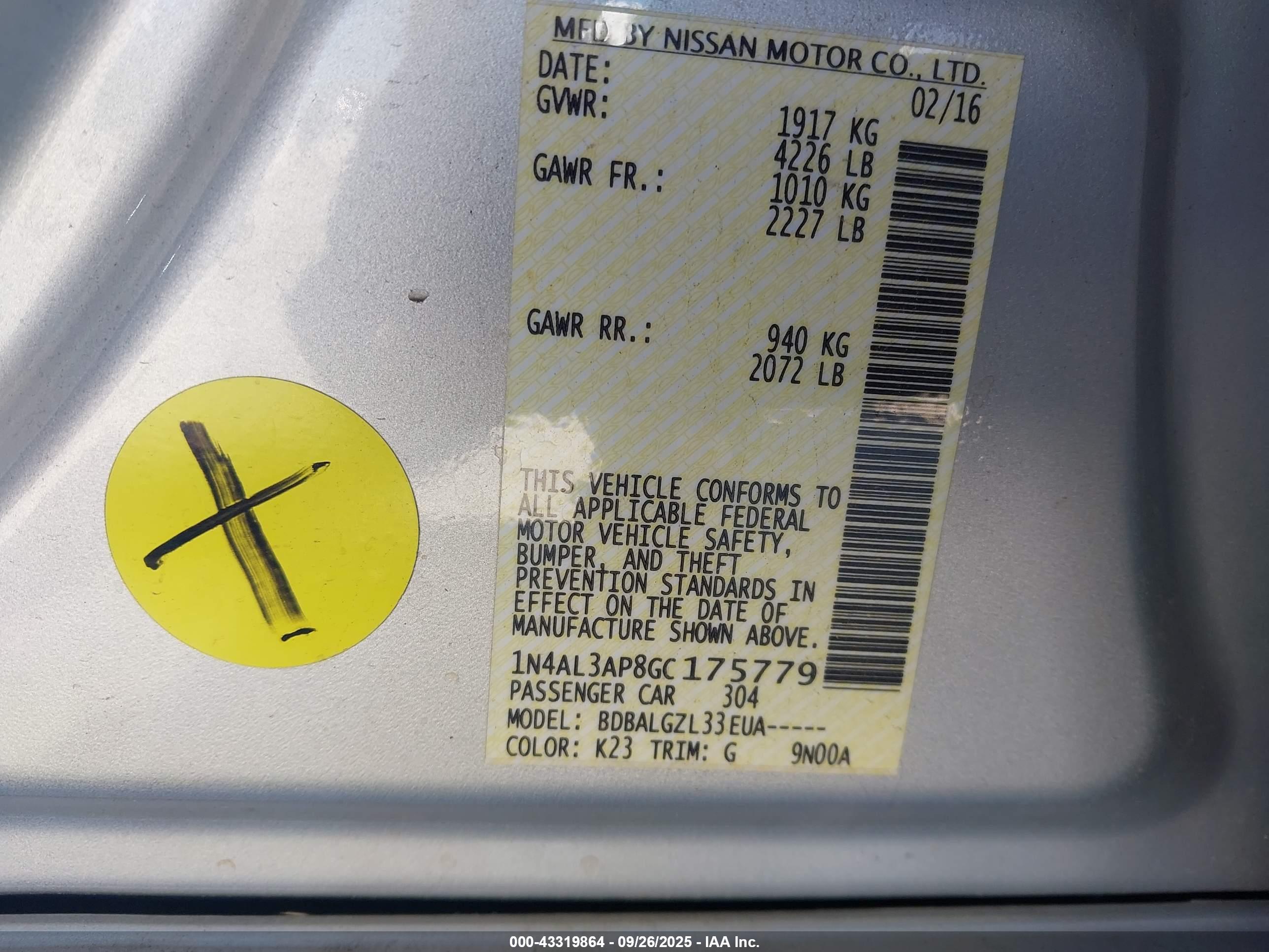 NISSAN ALTIMA image 9
