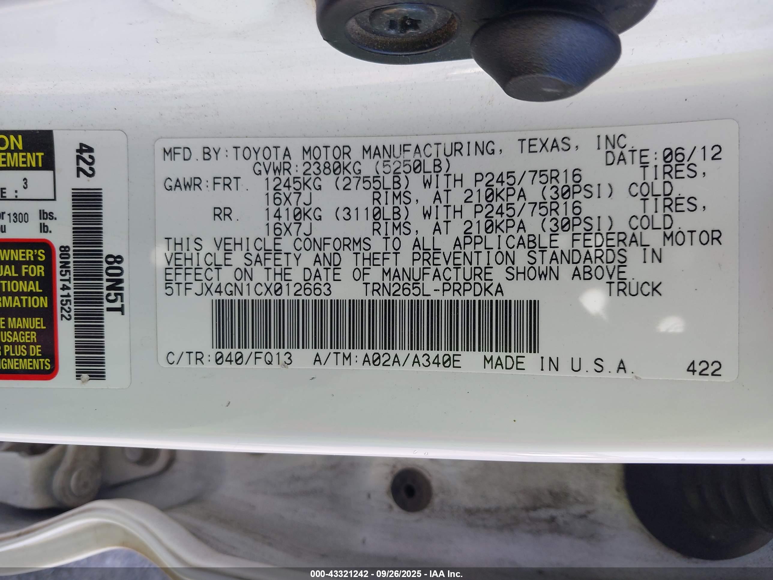 TOYOTA TACOMA image 9