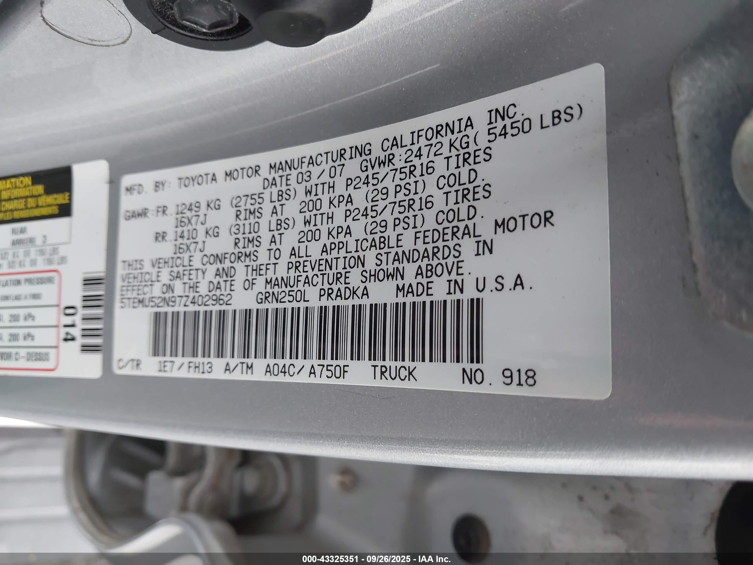 TOYOTA TACOMA image 9