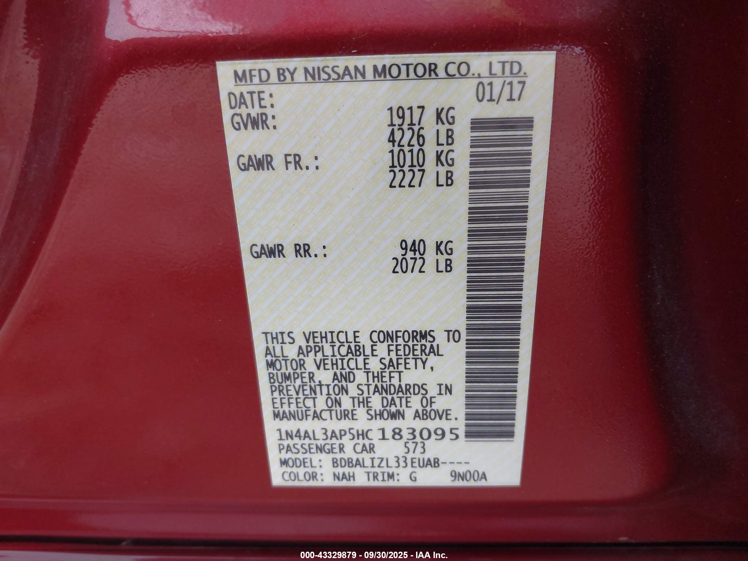 NISSAN ALTIMA image 9