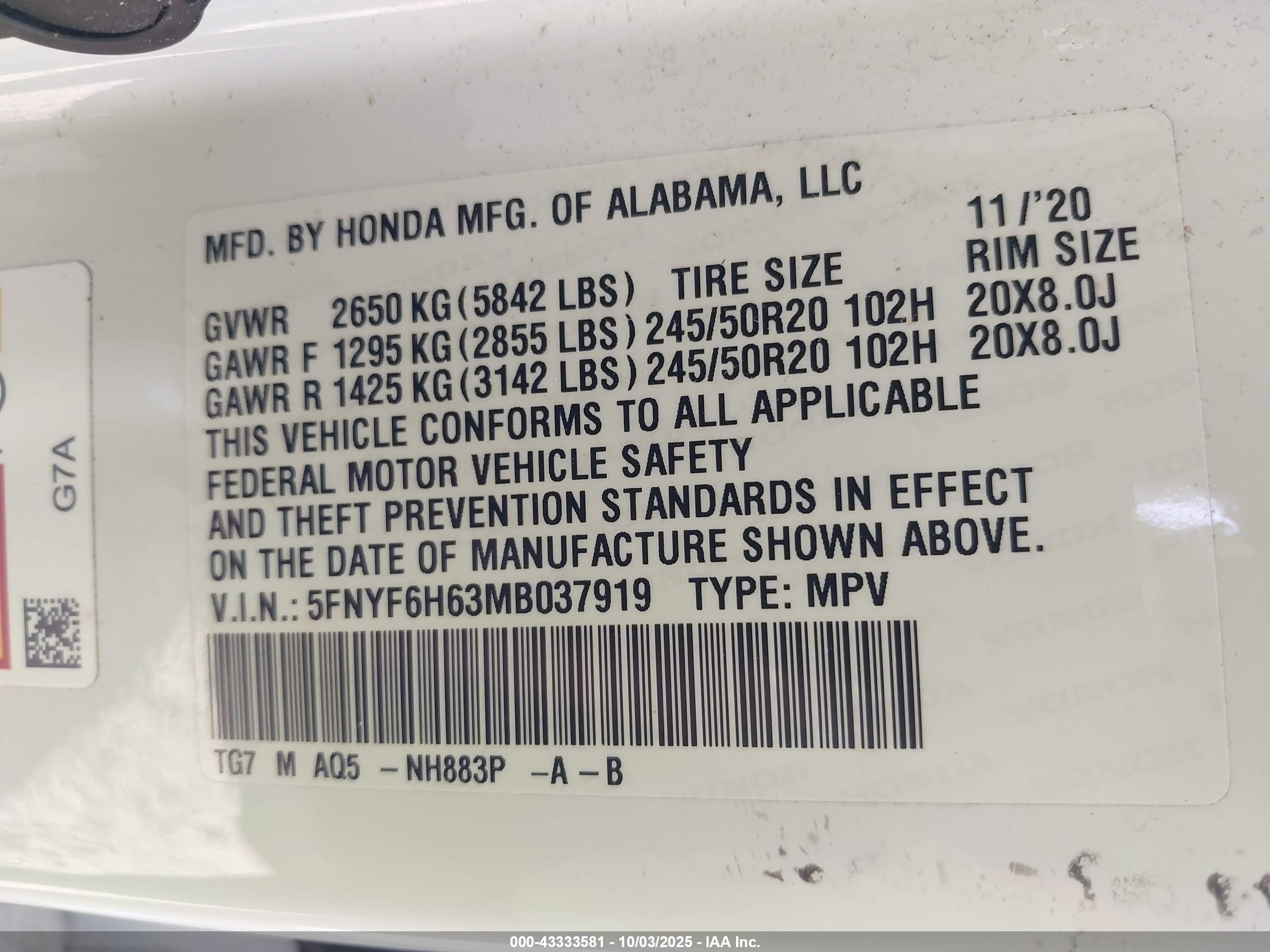 HONDA PILOT image 9