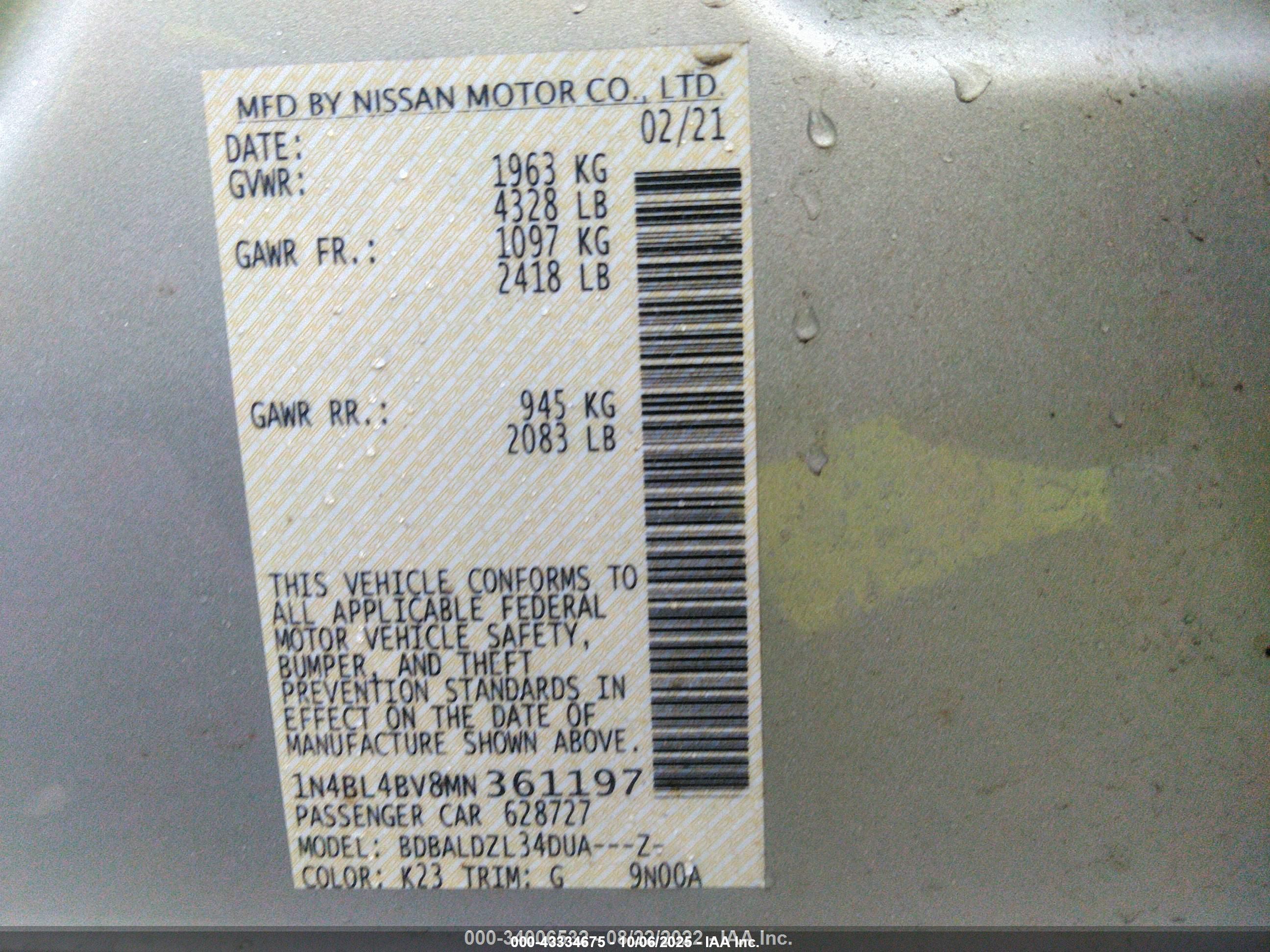 NISSAN ALTIMA image 9