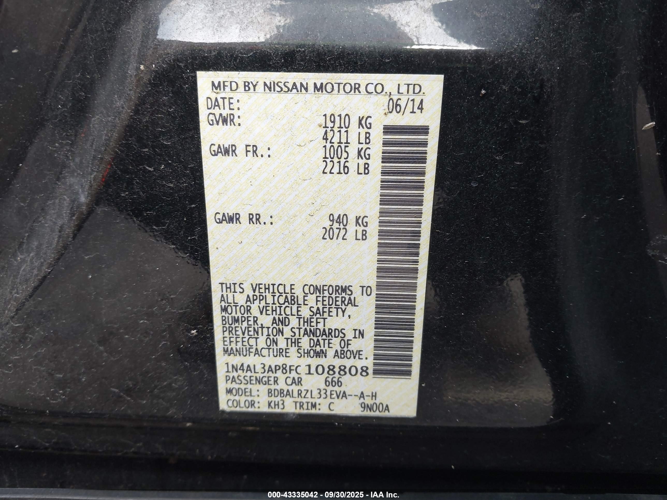 NISSAN ALTIMA image 9