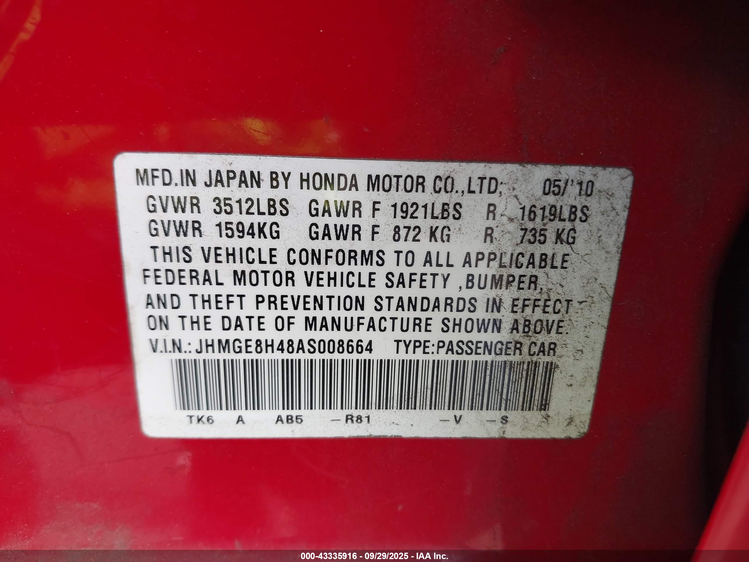 HONDA FIT image 9