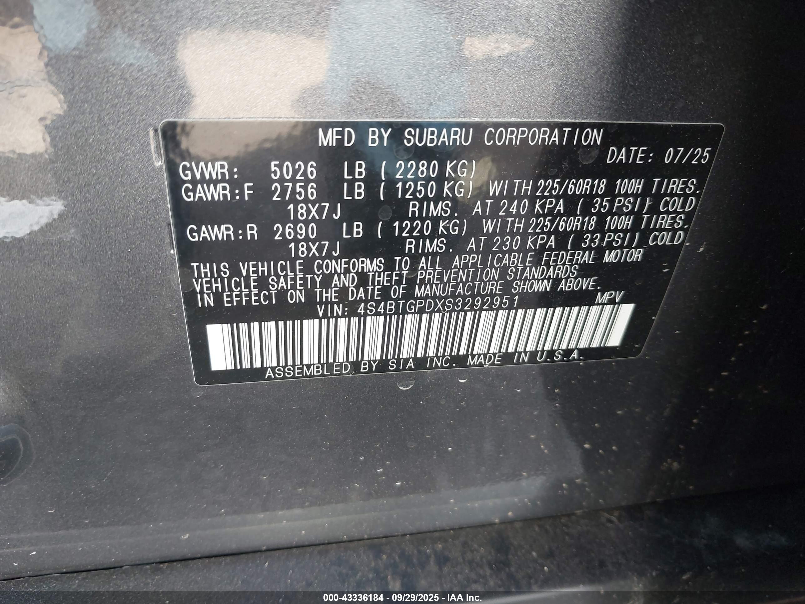 SUBARU OUTBACK image 9