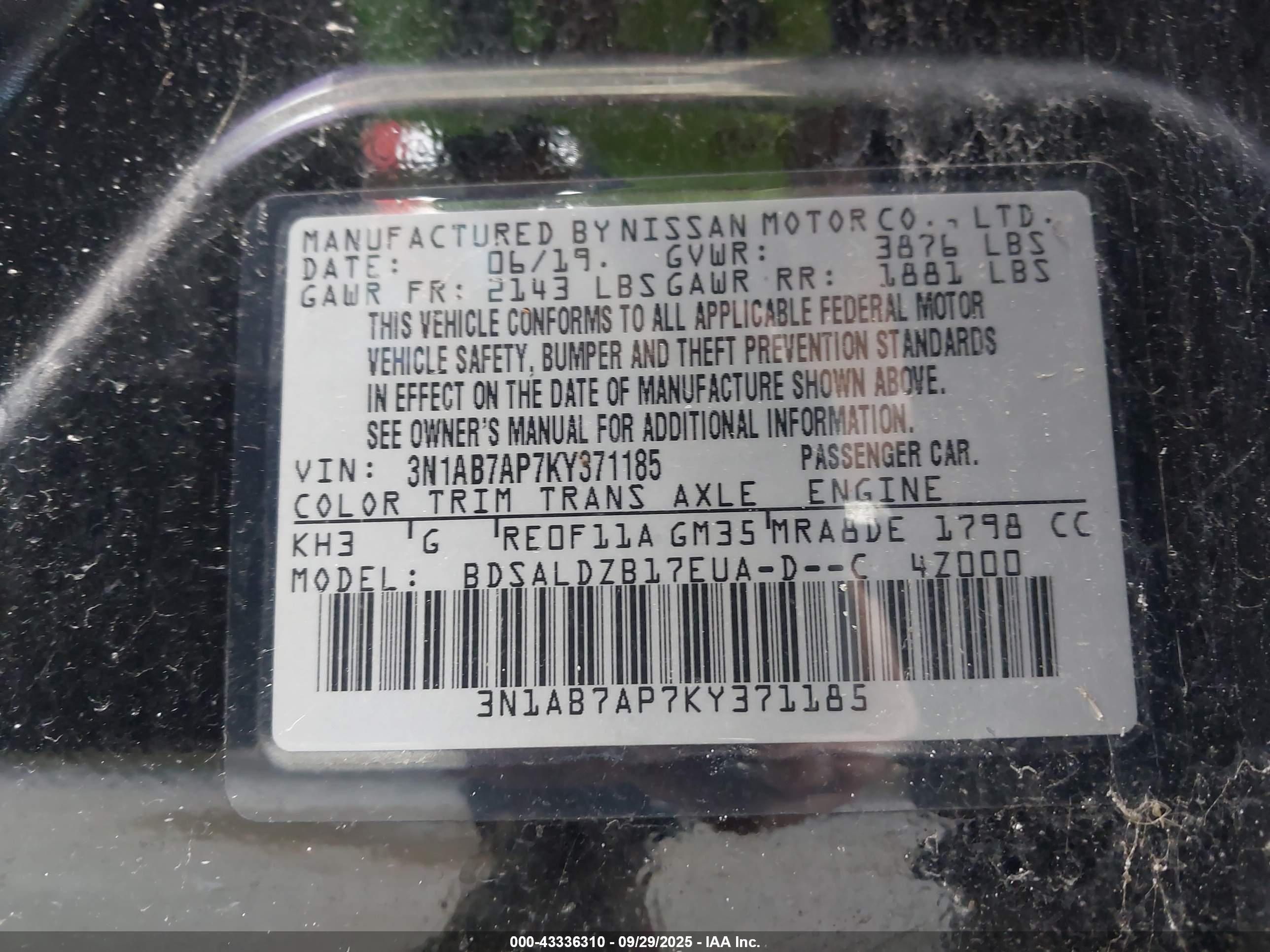 NISSAN SENTRA image 9