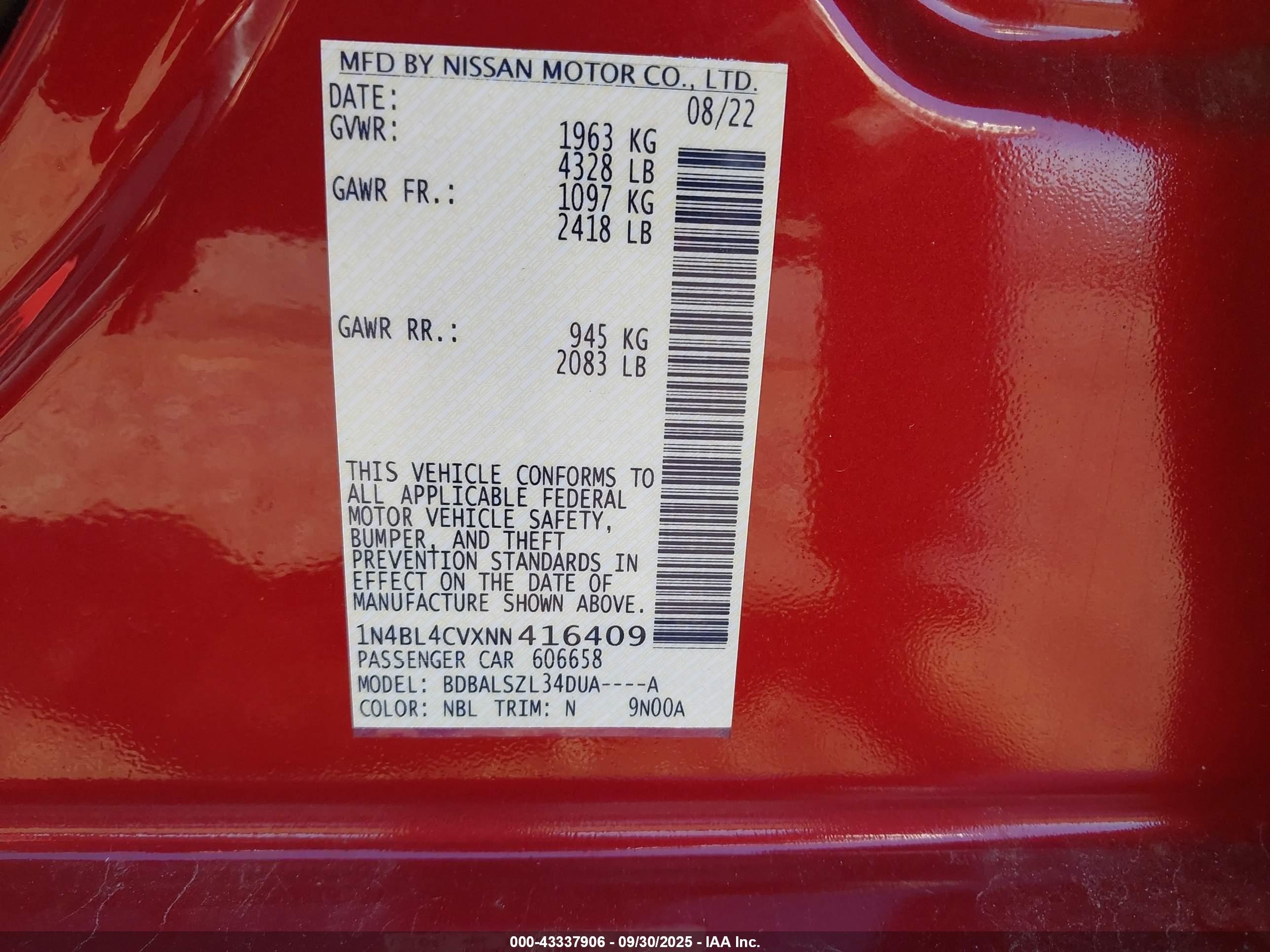 NISSAN ALTIMA image 9